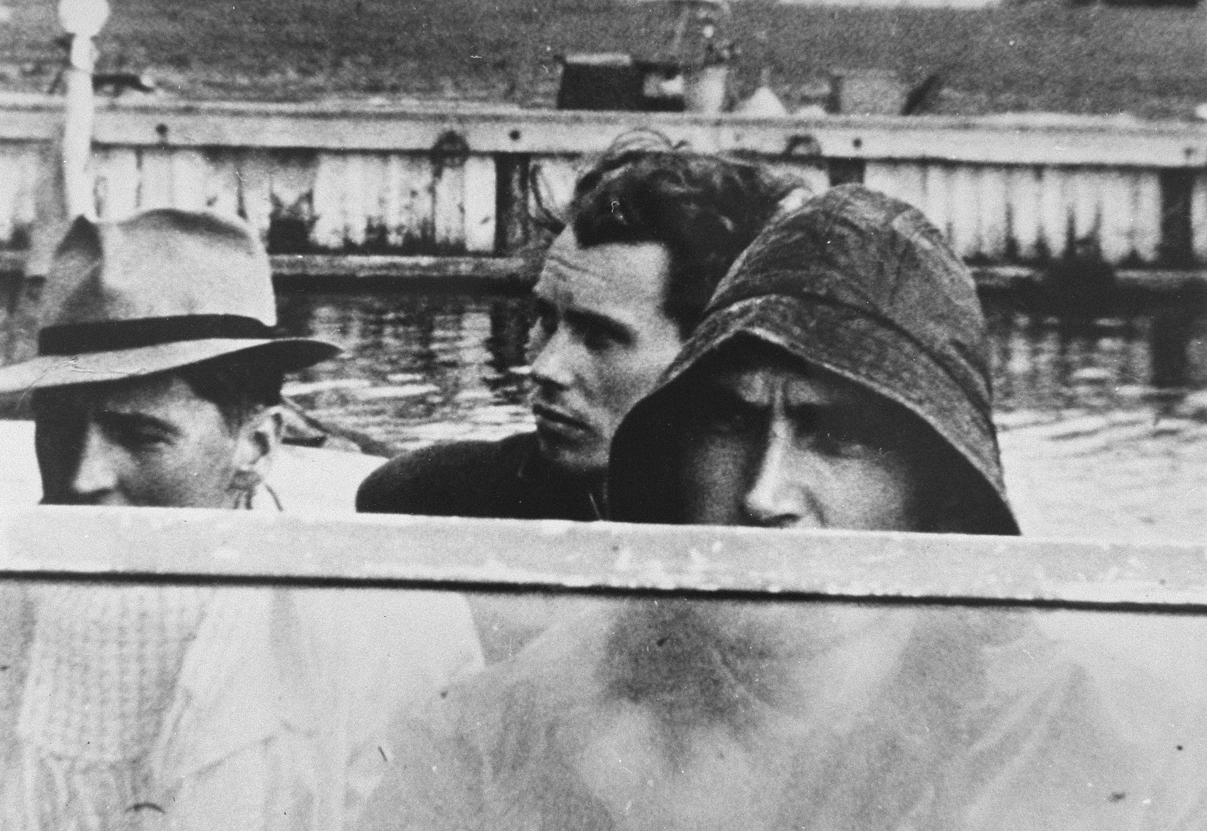 Close-up of Danish rescuers on board a boat.