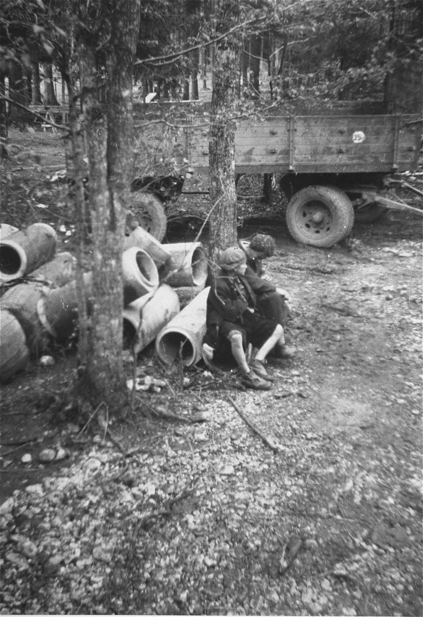 Survivors in the Gunskirchen concentration camp after liberation.