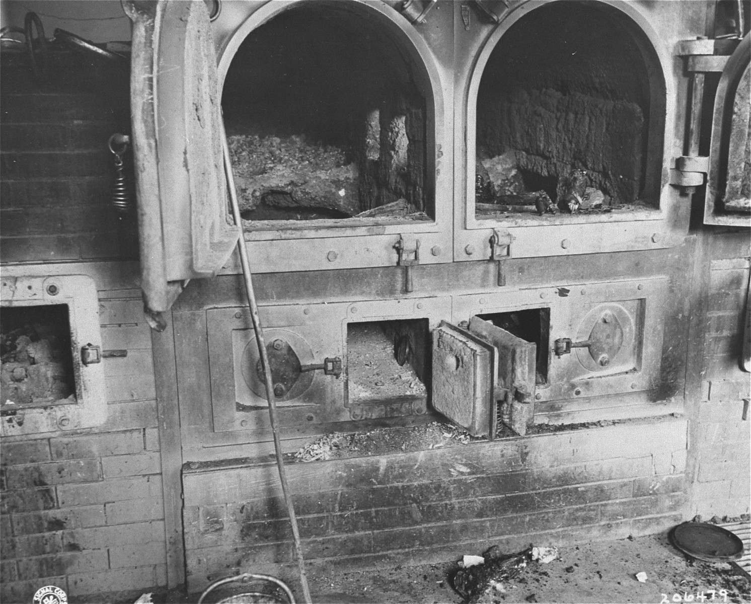 Crematorium furnaces in the Gusen concentration camp after the liberation.