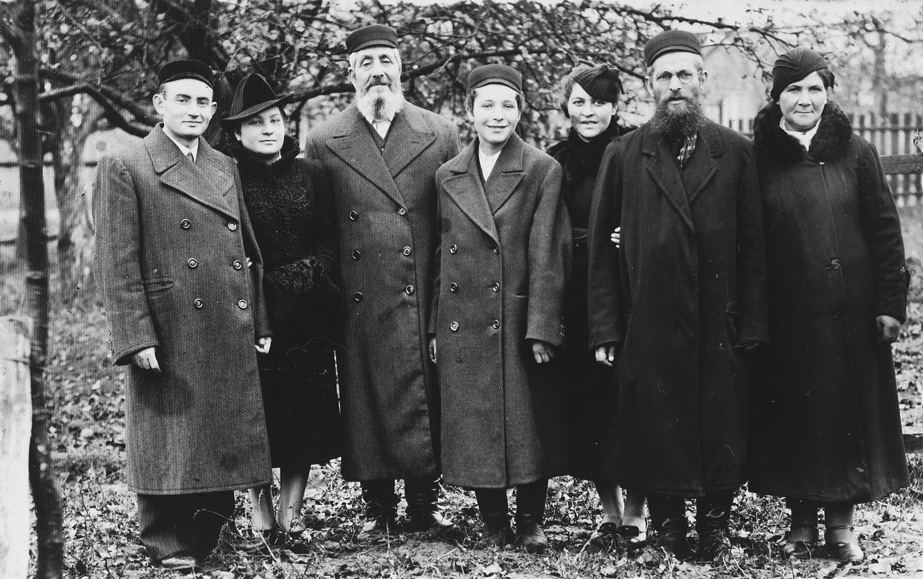 Group portrait of a family of religious Jews in prewar Zelow, Poland.