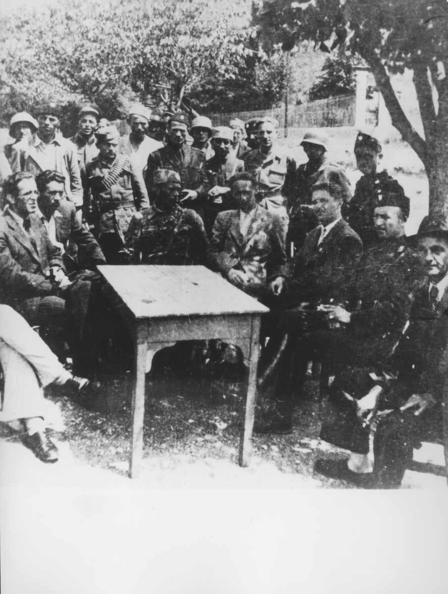 Meeting of representatives of the Chetniks, Ustasa, and Domobrani (Ustasa home guard) in Bosnia.