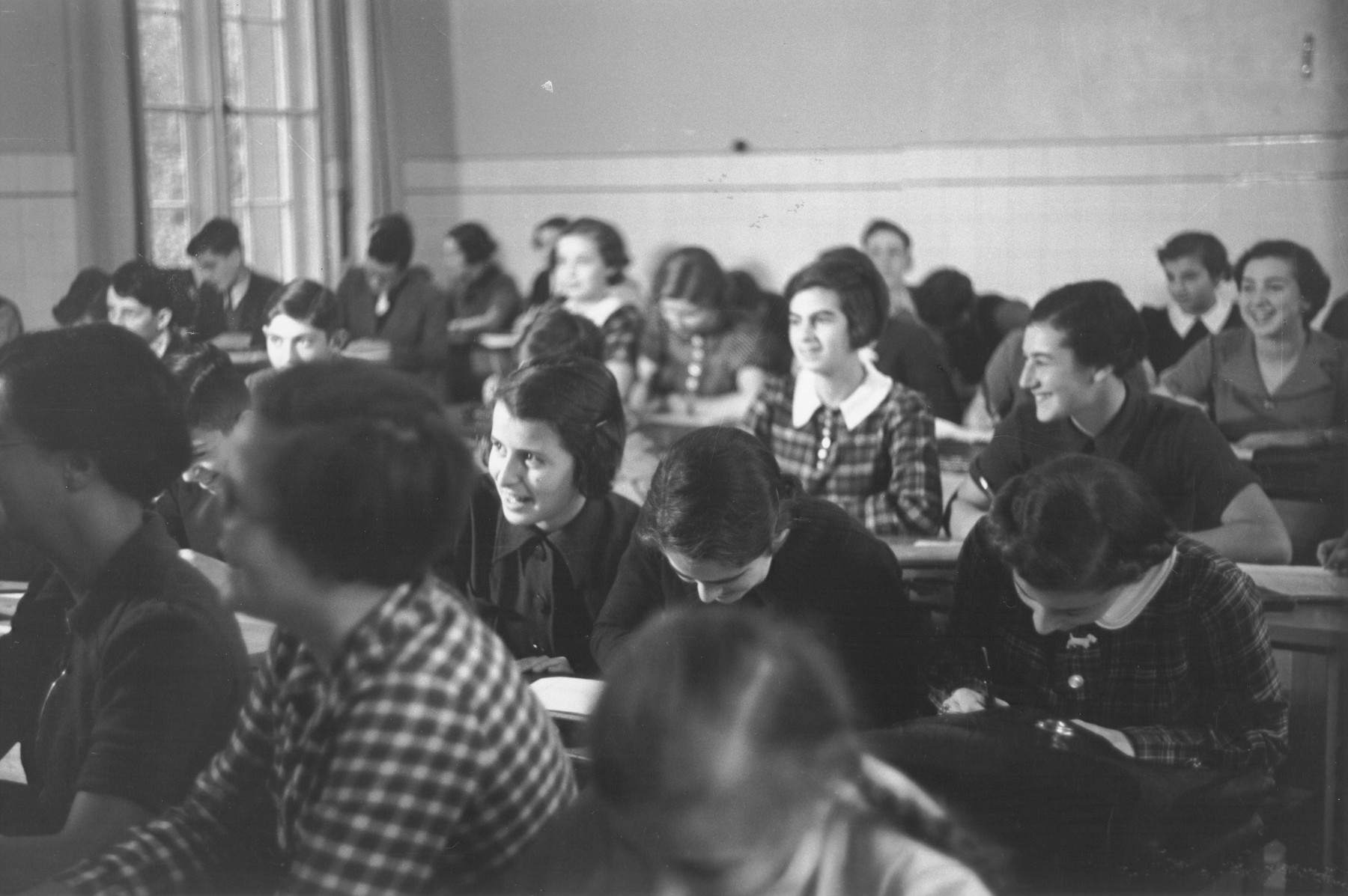 Teenage students attend a class at the Goldschmidt Jewish private school in Berlin-Grunewald.