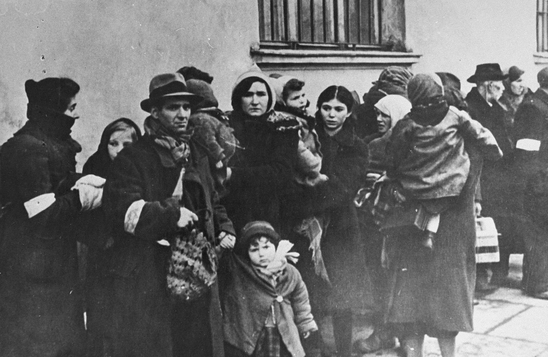 Jews from the Krakow ghetto are assembled for deportation.