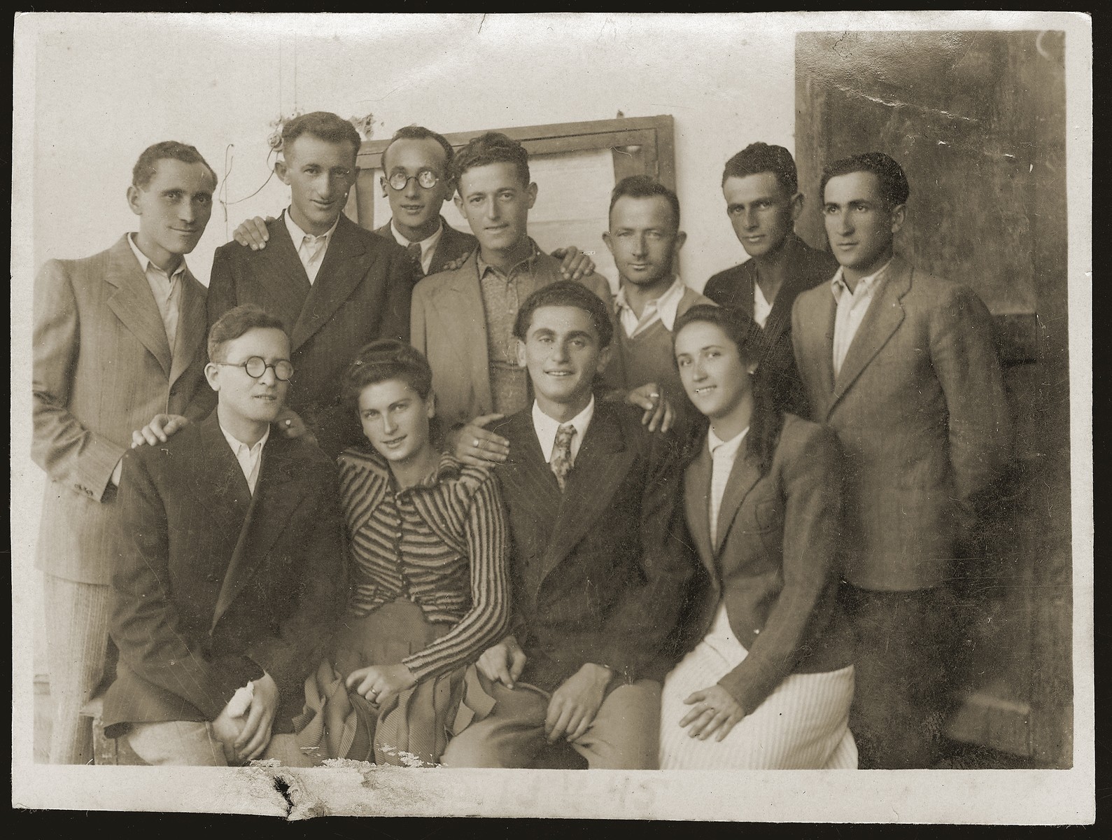 Group portrait of young Jewish men and women in Bukhara.

Salek Liwer is pictured seated second from the right.
