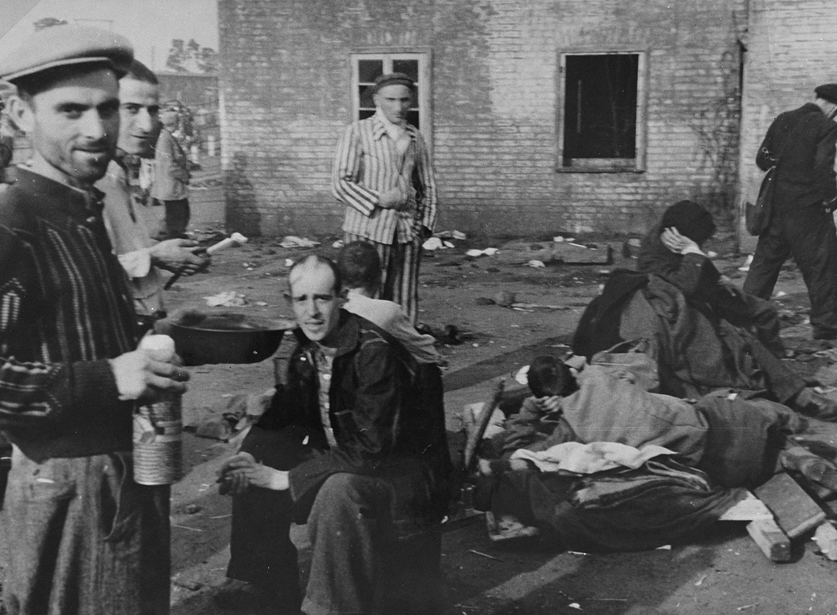 Survivors in Bergen-Belsen.