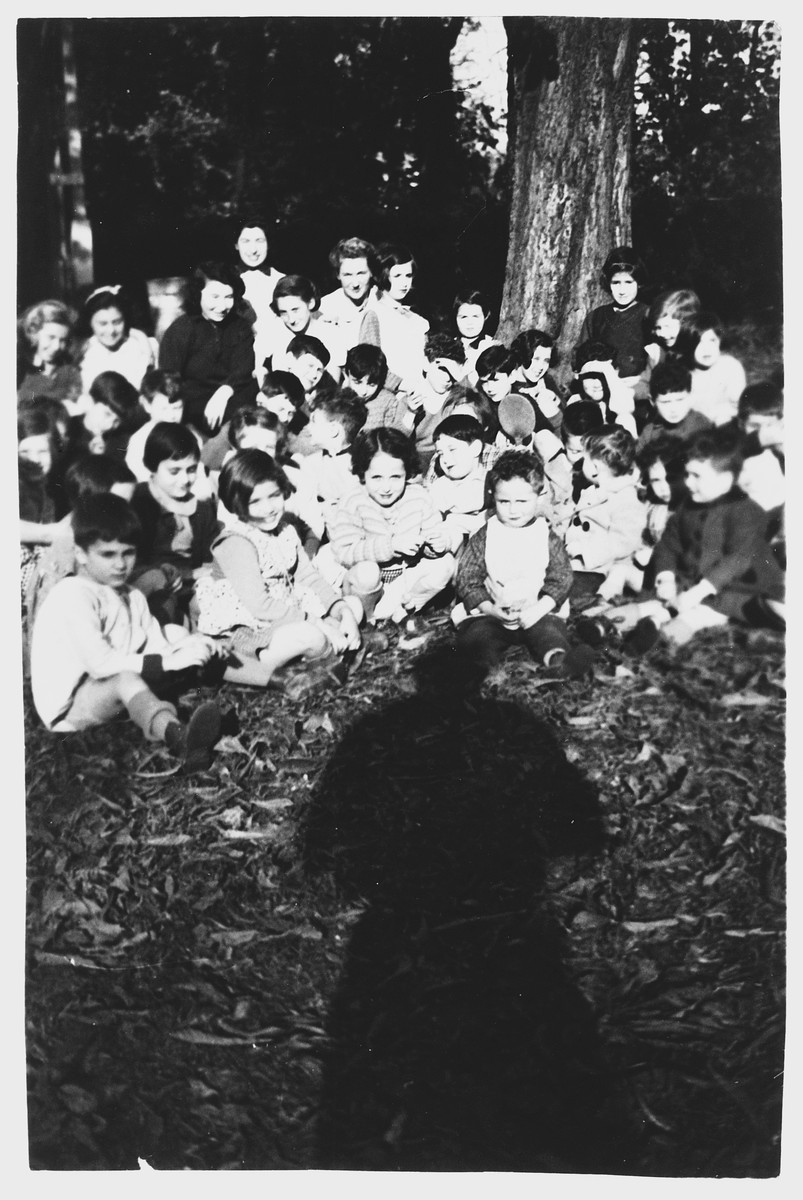 Group portrait of Jewish refugee children in the Villa Helvetia children's home.