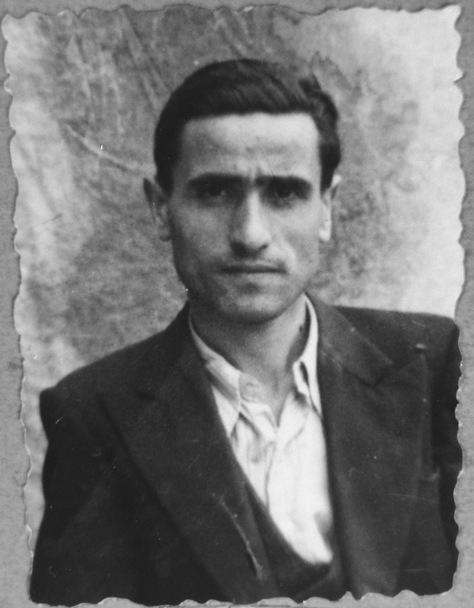 Portrait of Menachem Nissan, son of David Nissan.  He was a cafe owner.  He lived at Karagoryeva 89 in Bitola.