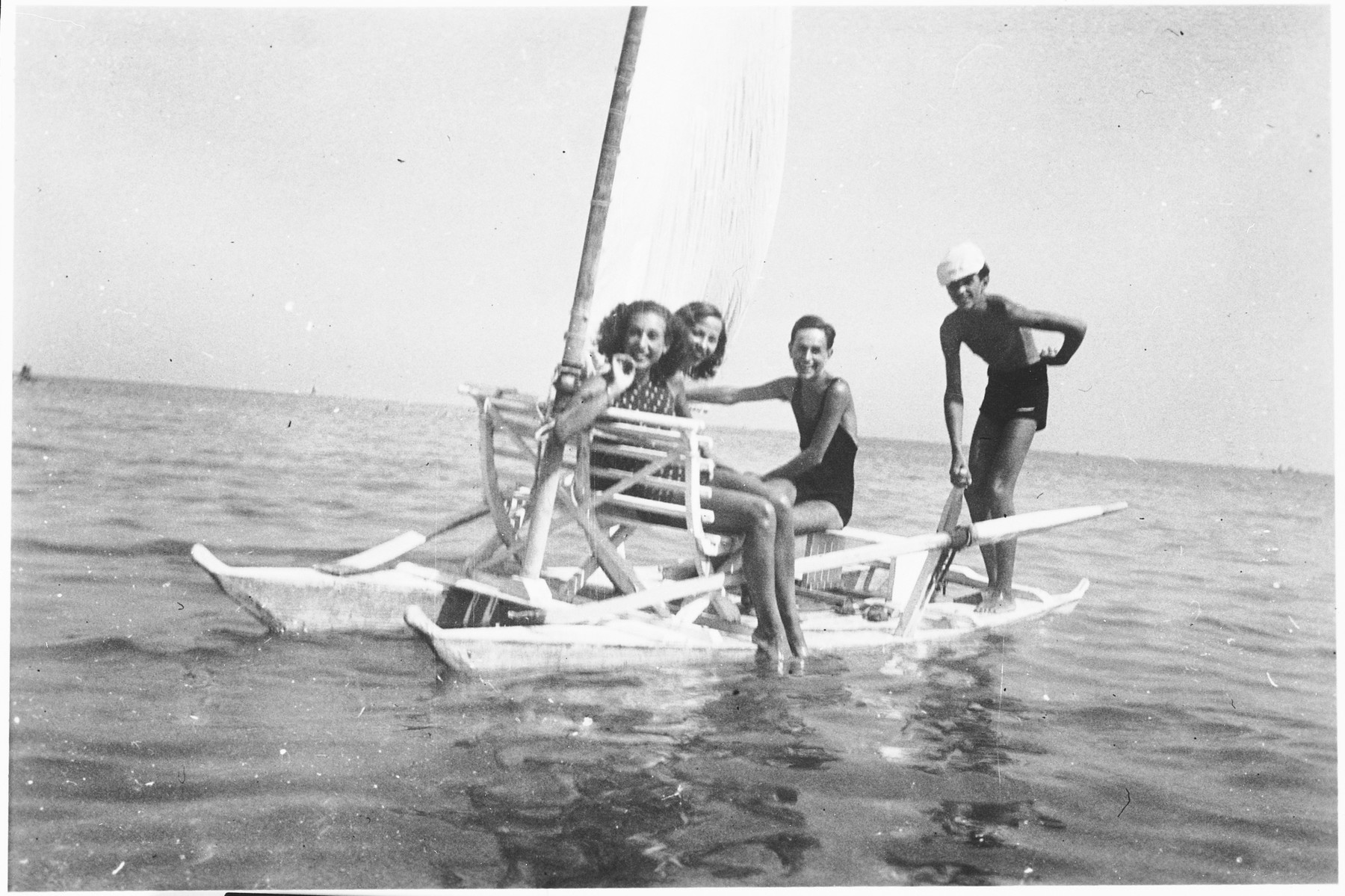 Anna Falco goes sailing in the Adriatic sea with other friends from the Jewish high school while on vacation in Senigallia.