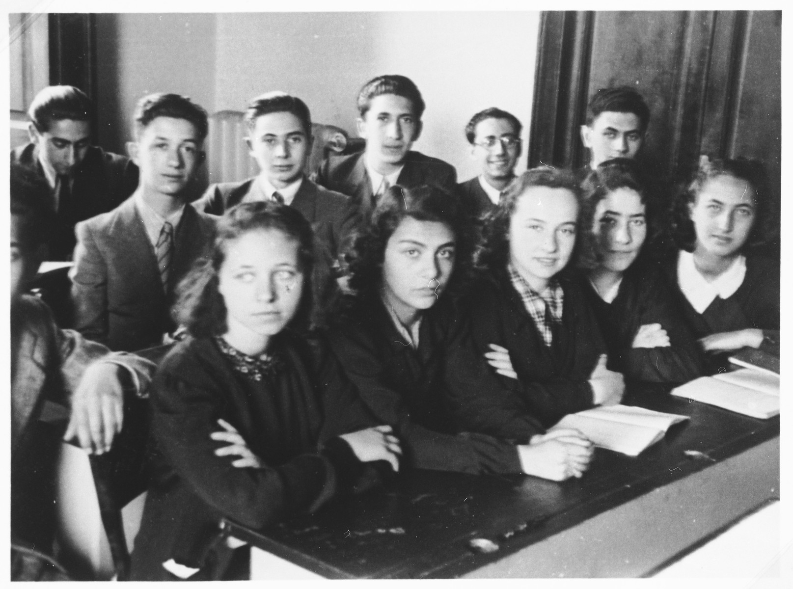 Students in the Jewish high school in Milan.