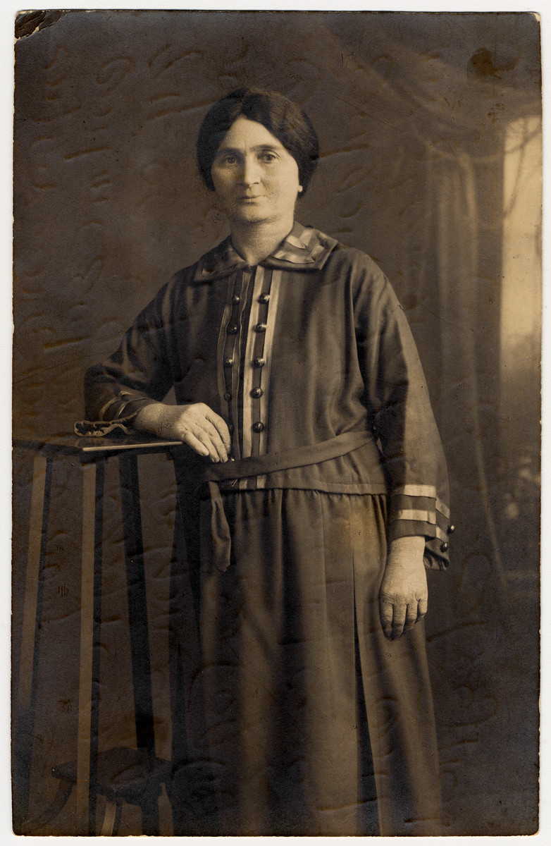 Studio portrait of Zusia, the great aunt of the donor.
