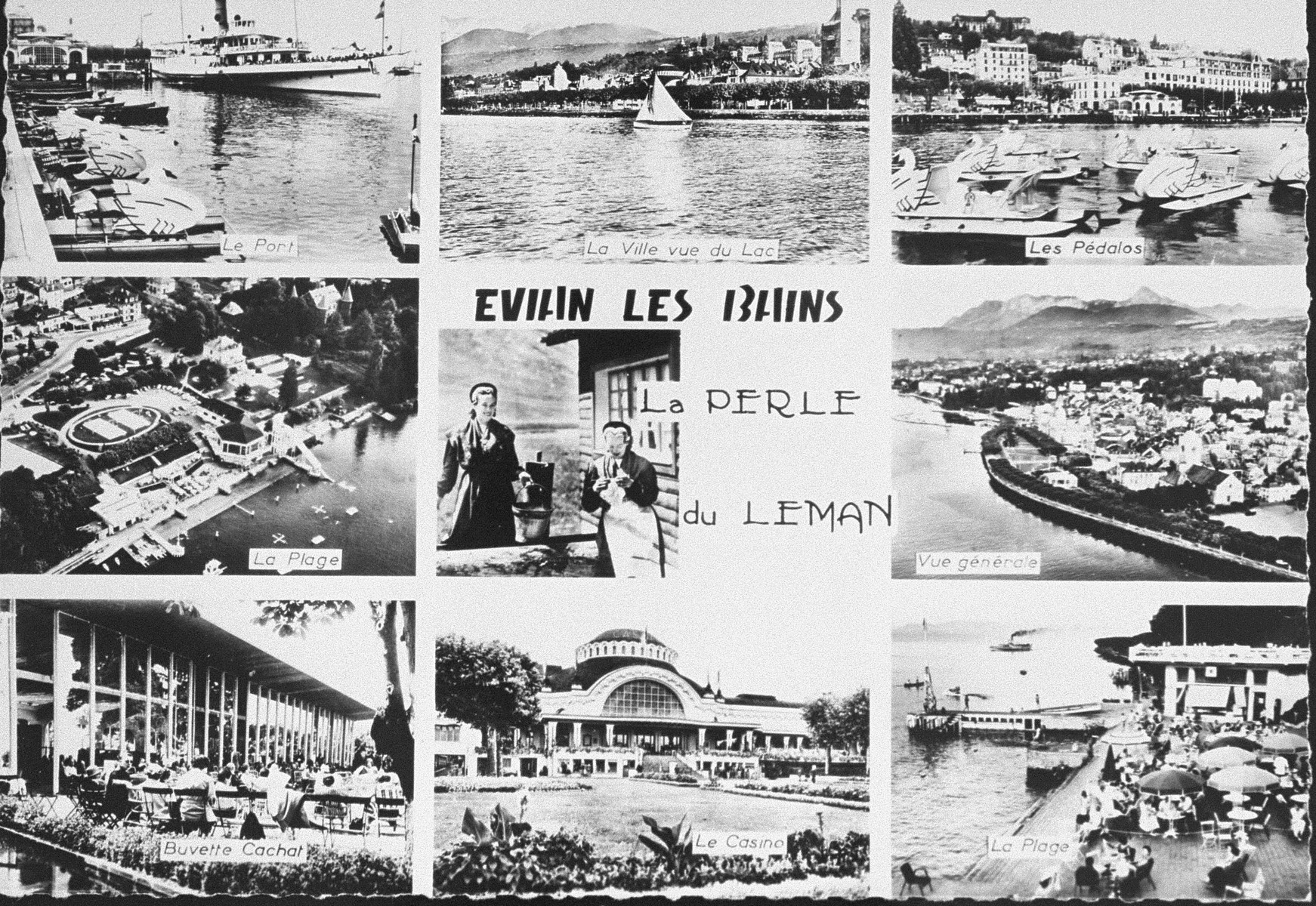 Period postcard of Evian-les-Bains, the site of the 1938 International Conference on Refugees.