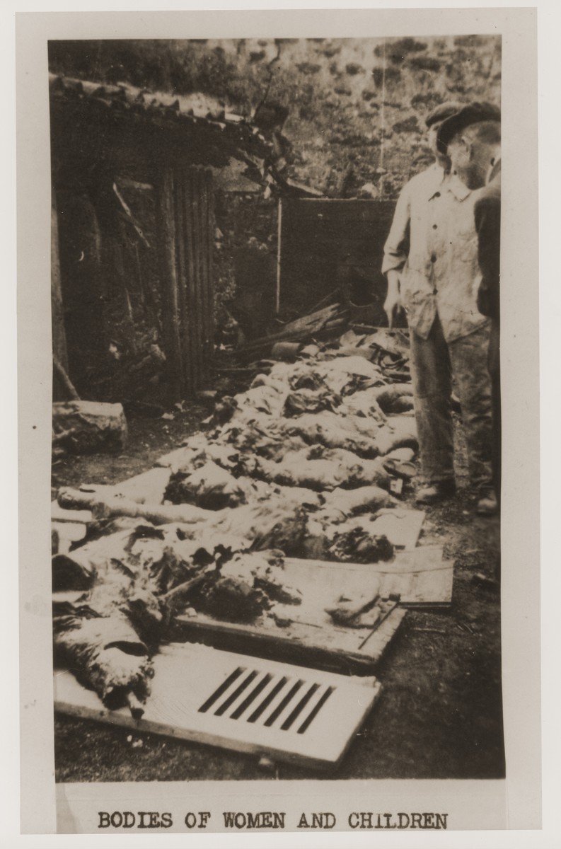 The remains of women and children who were killed by the SS in the June10, 1944 massacre at Oradour.