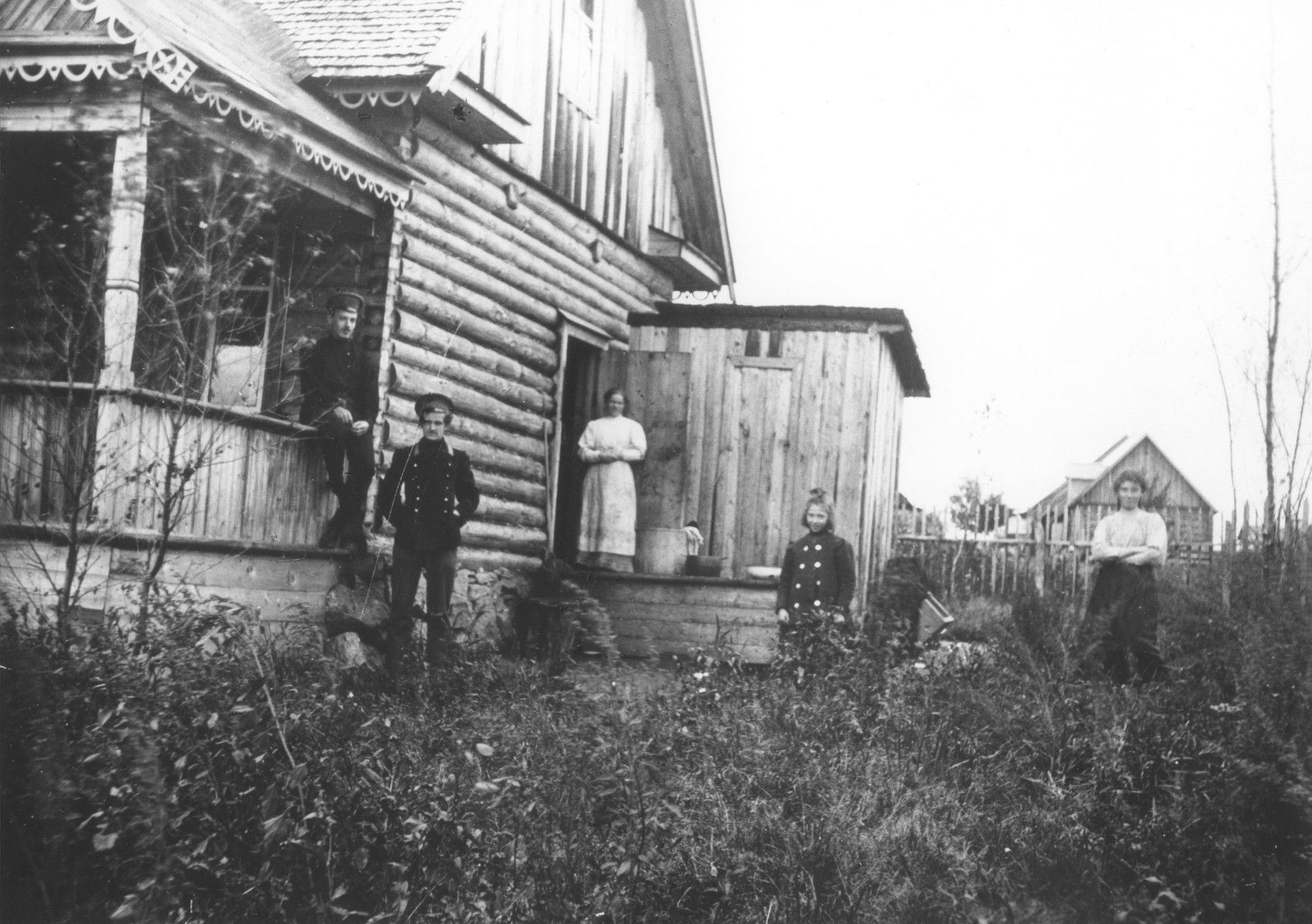 Portrait of the Mikolaevsky family at their dacha in the village of Strelna, a suburb of St. Petersburg.