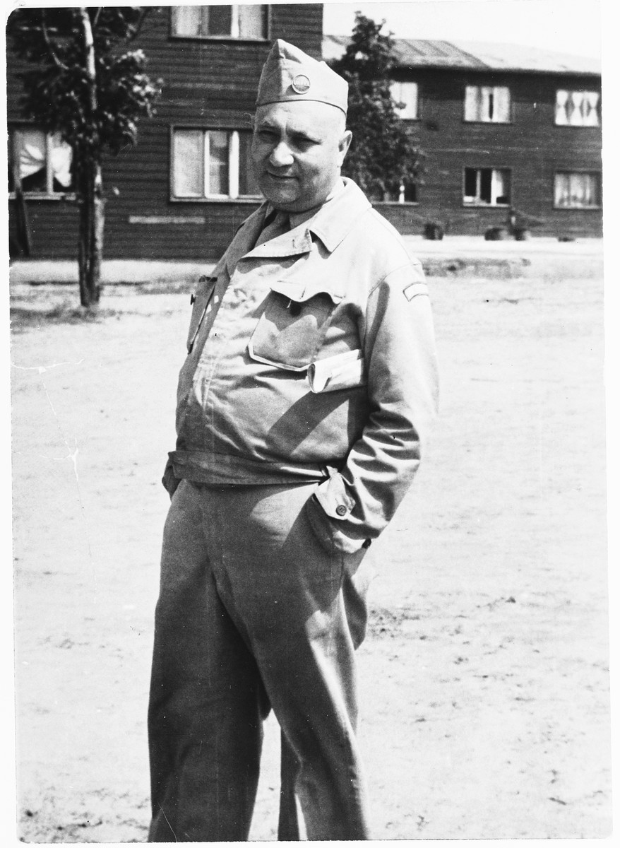 Portrait of UNRRA camp director Harold Fishbein at the Schlachtensee displaced persons camp.