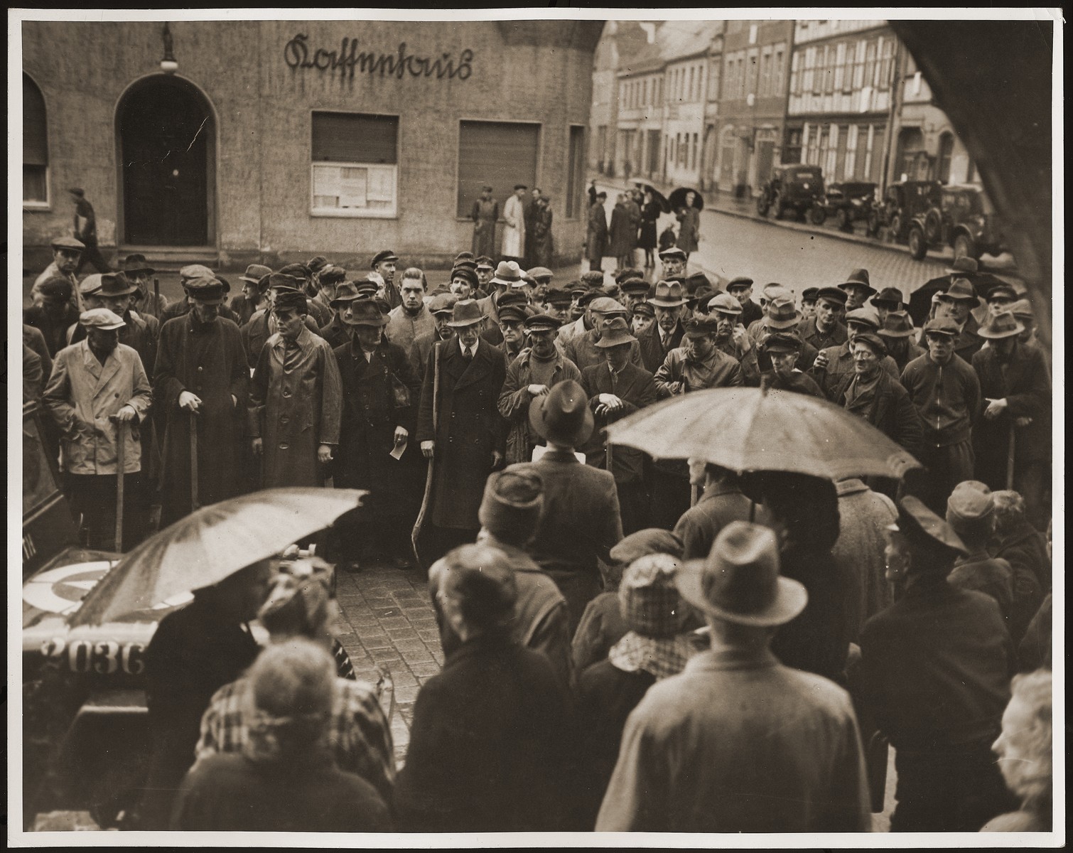 German Civilians From Gardelegen Gather In The Town Square Where They Receive Instructions For