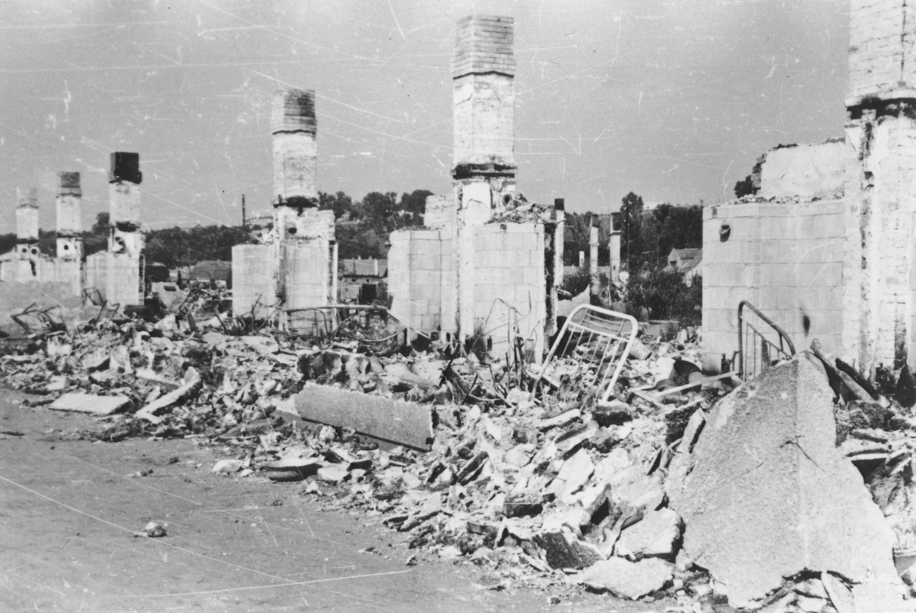 View of the ruins of the Kovno ghetto after its liquidation.

[ALSO HAVE OVERSIZED PRINT.]