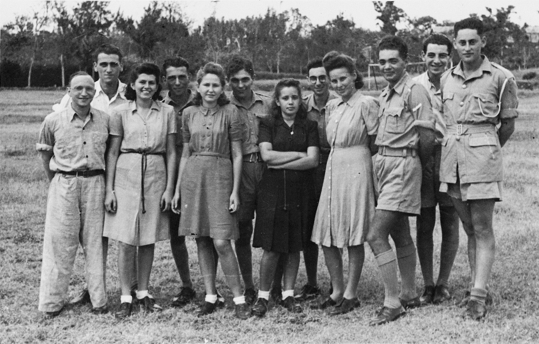 Jewish young people interned on the island of Mauritius.

Heinrich Wellisch is pictured fifth from the right.