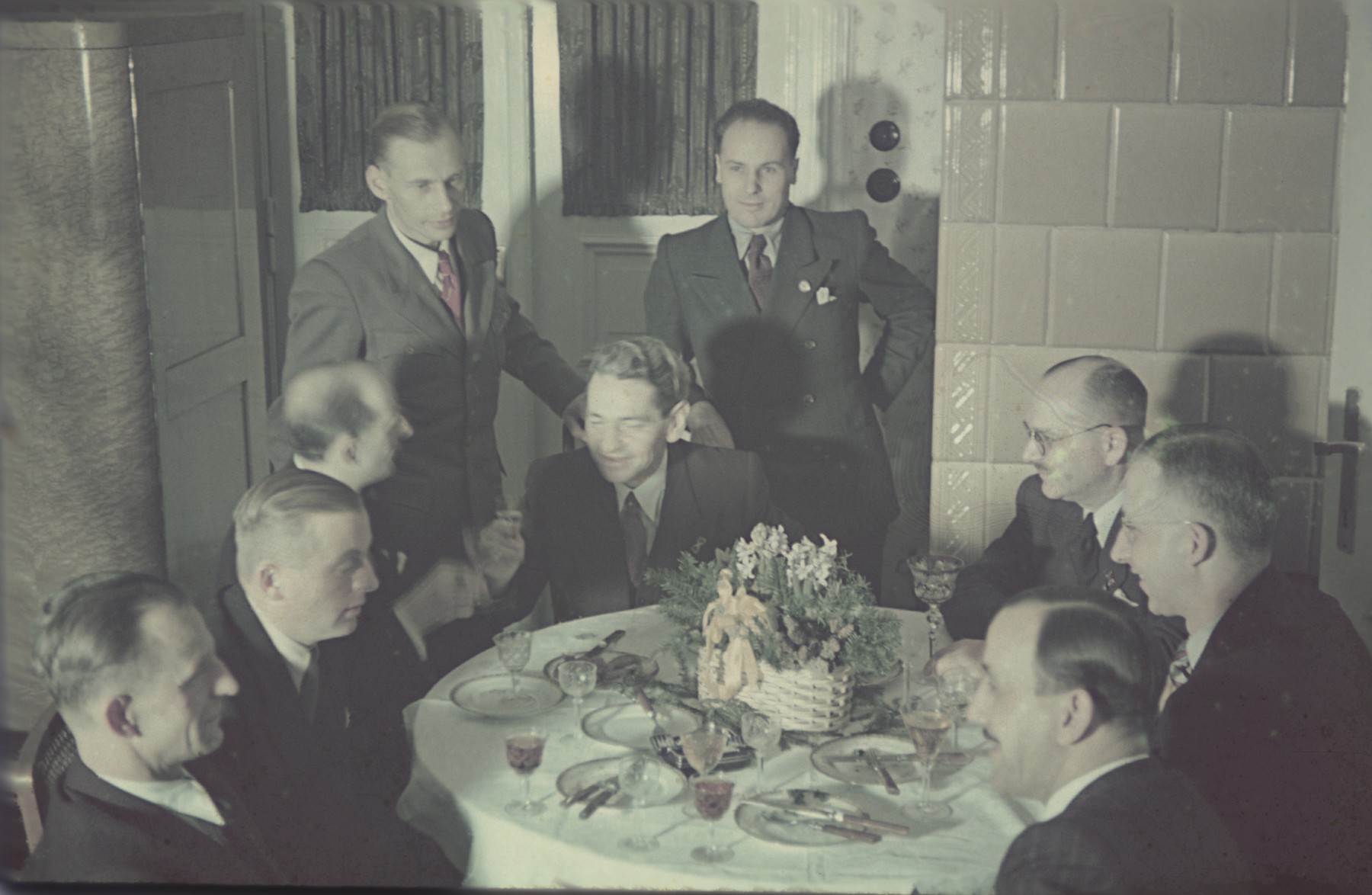 German administrators celebrate at a party in the Lodz ghetto.