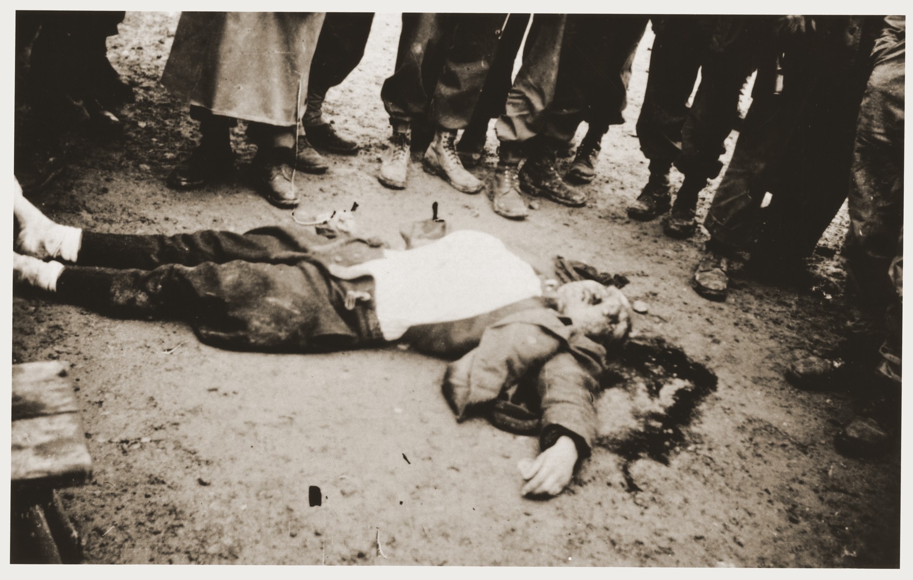 The bodies of SS guards in the newly liberated Dachau 