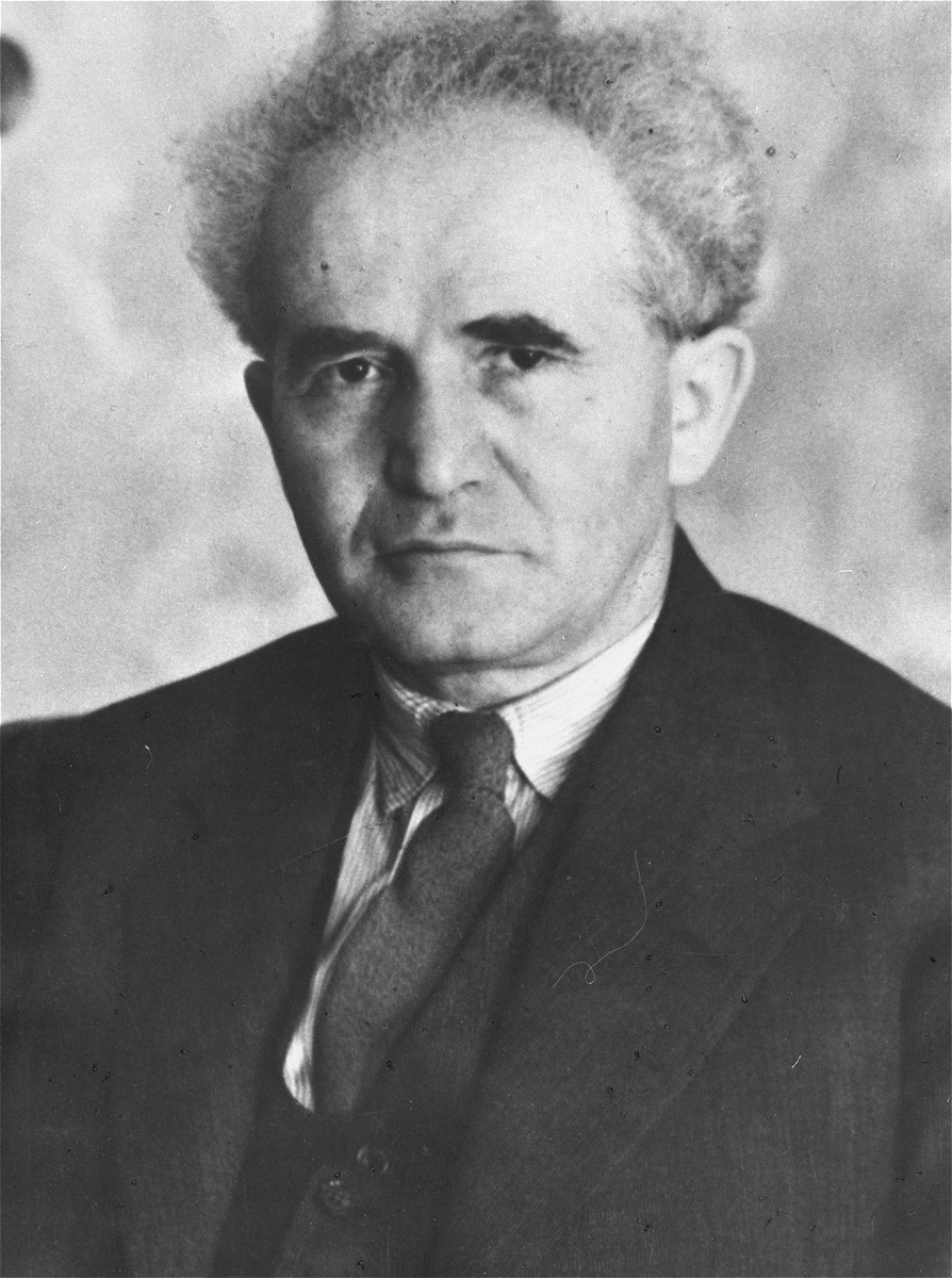 Portrait of David Ben-Gurion, Chairman of the Jewish Agency for Palestine Executive during a visit to Warsaw.