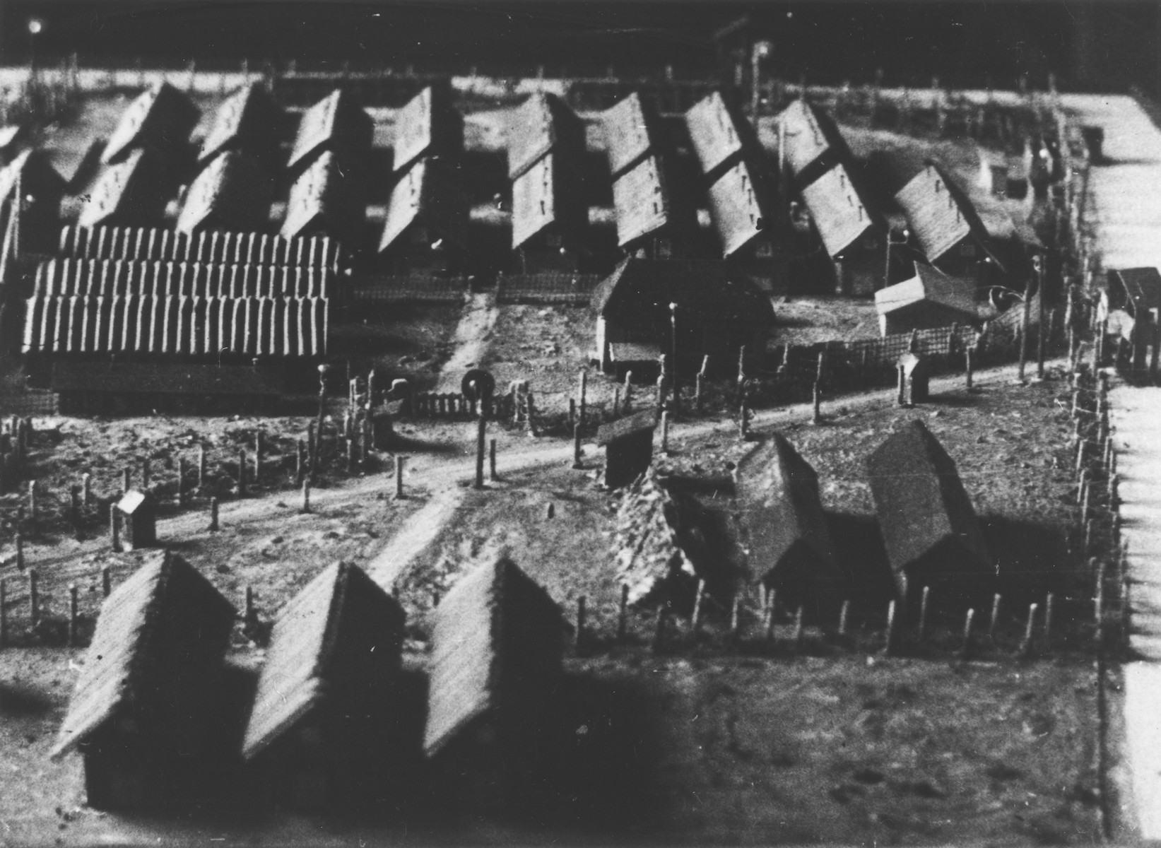 Scale model of the Beaune-la-Rolande internment camp created by Aba Sztern and another inmate.