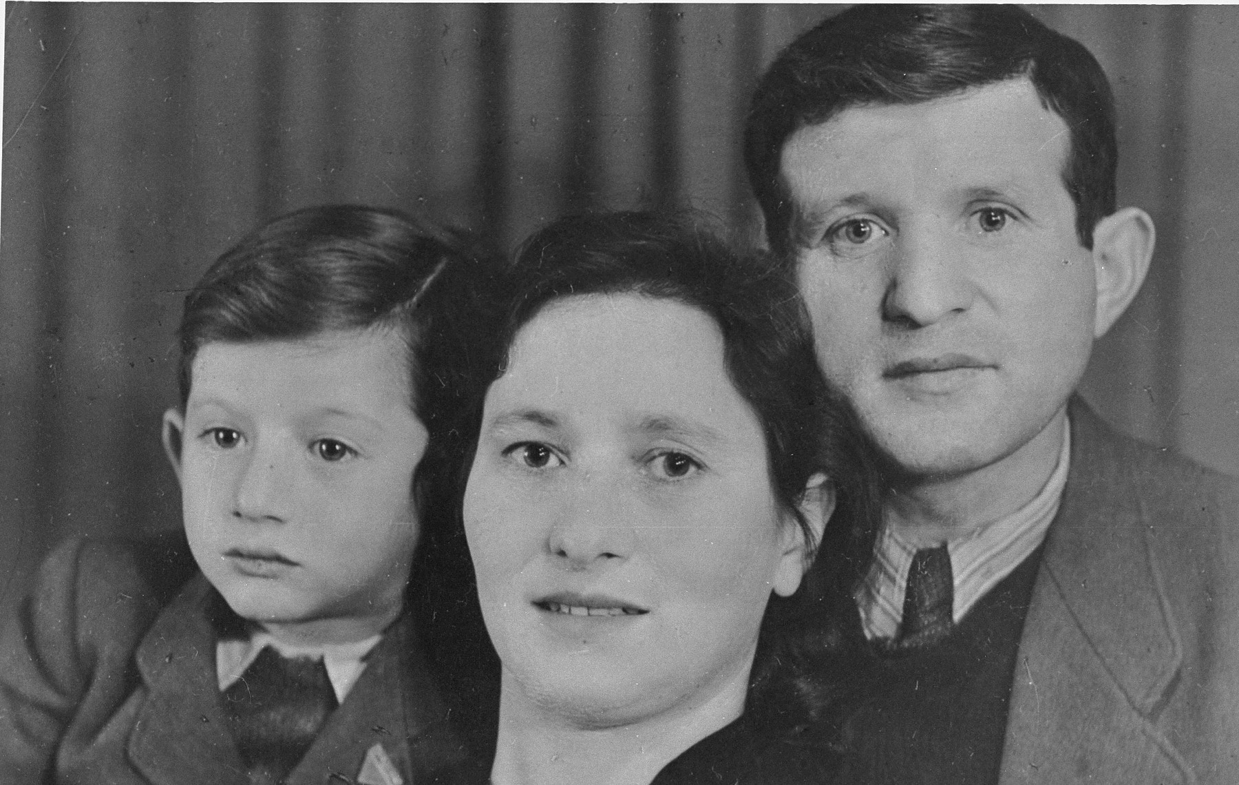 Portrait of a Jewish DP family in postwar Germany.

Pictured are Israel and Esther Schleifstein with their son Joseph.