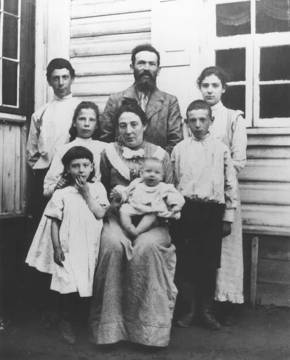 Group portrait of the Mikolaevsky family at their dacha in the village of Strelna, a suburb of St. Petersburg.
