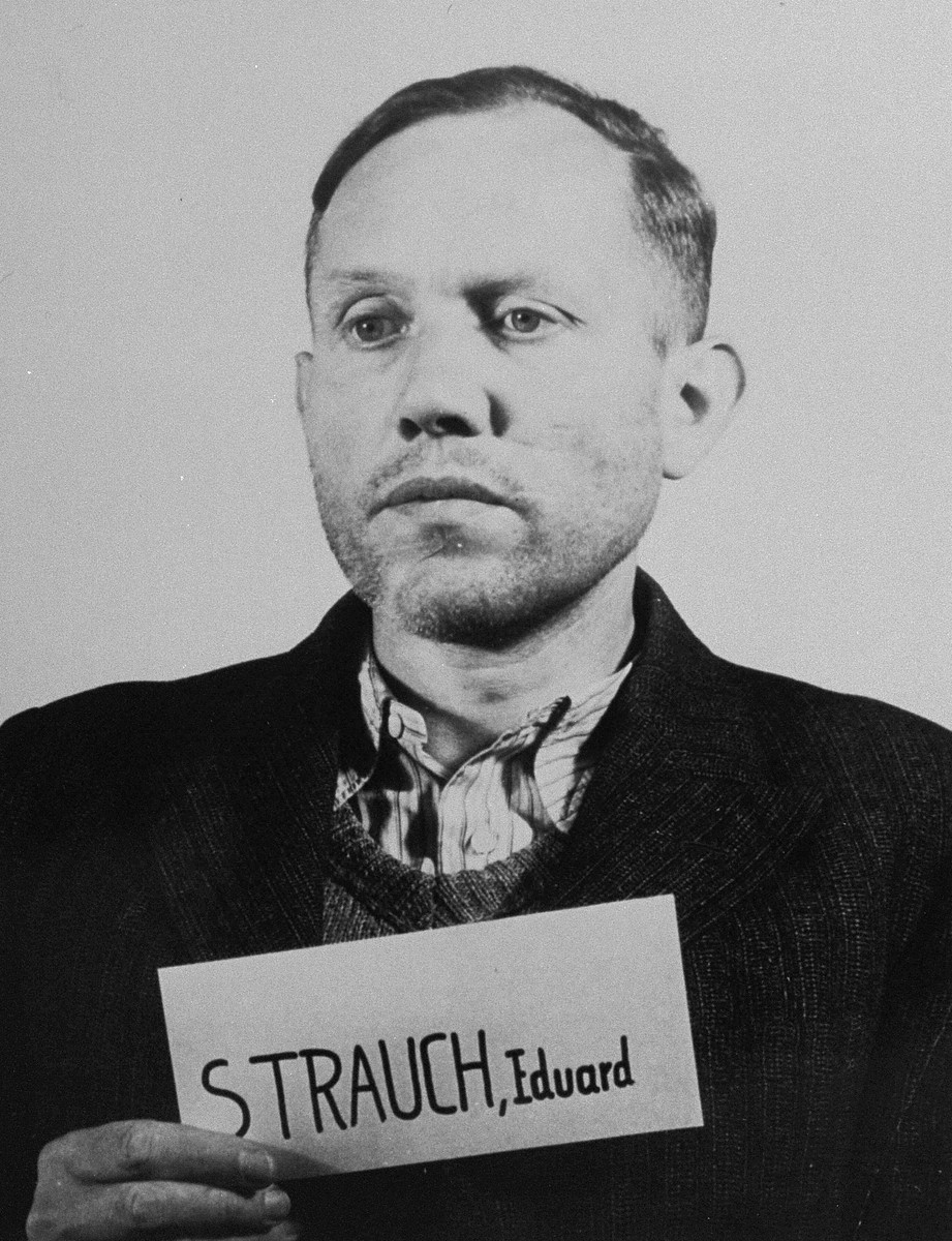 Defendant Eduard Strauch at the Einsatzgruppen Trial.  Strauch was the Commanding Officer of Einsatzkommando 2 of Einsatzgruppe A.