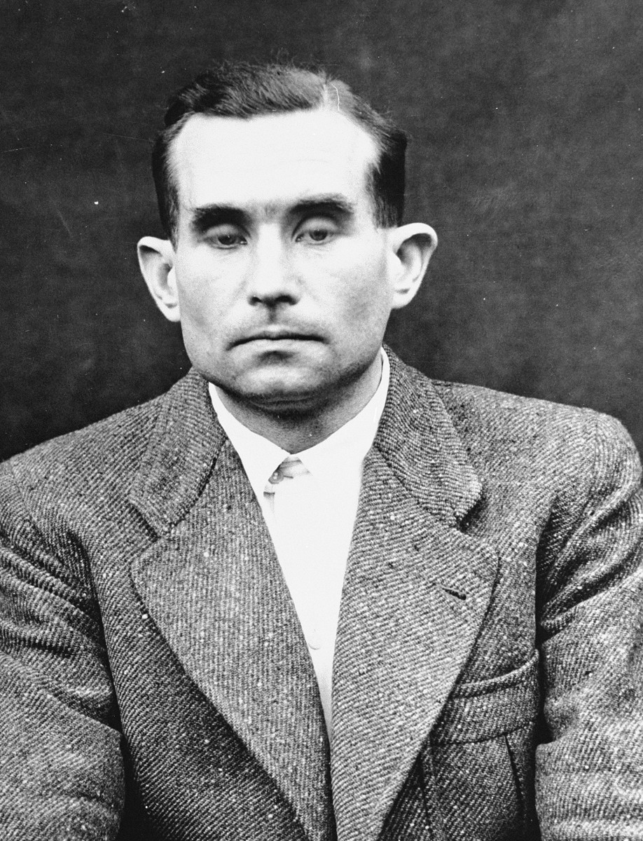 Portrait of Hermann Becker-Freising as a defendant in the Medical Case Trial at Nuremberg.