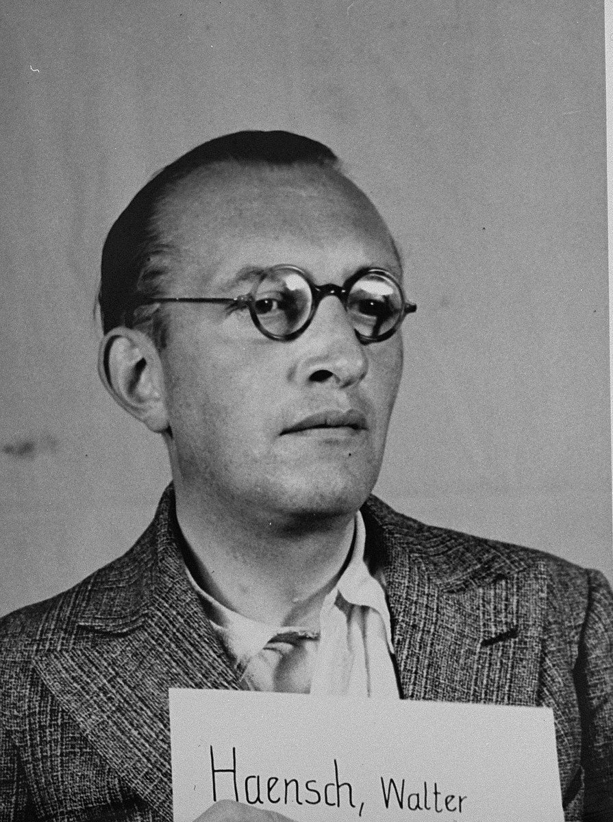 Defendant Walter Haensch at the Einsatzgruppen Trial.  Haensch was the Commanding Officer of Sonderkommando 4b of Einsatzgruppe C.