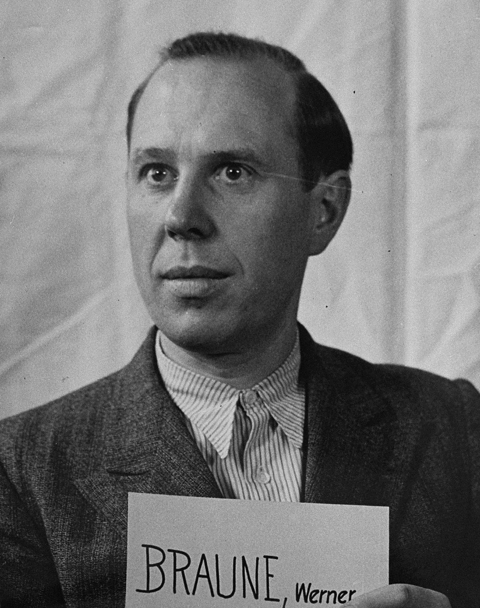 Mug-shot of defendant Werner Braune at the Einsatzgruppen Trial.