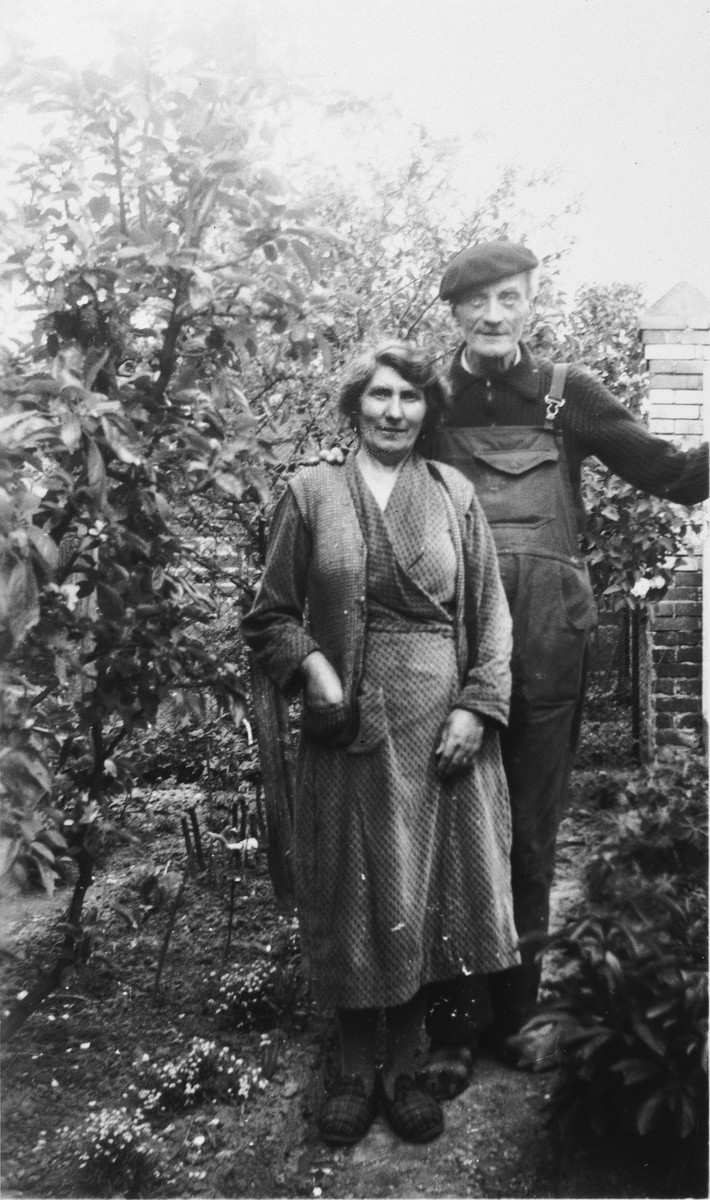 Anne and Paul Le Page, rescuers of Rene Lichtman, pose in their garden.