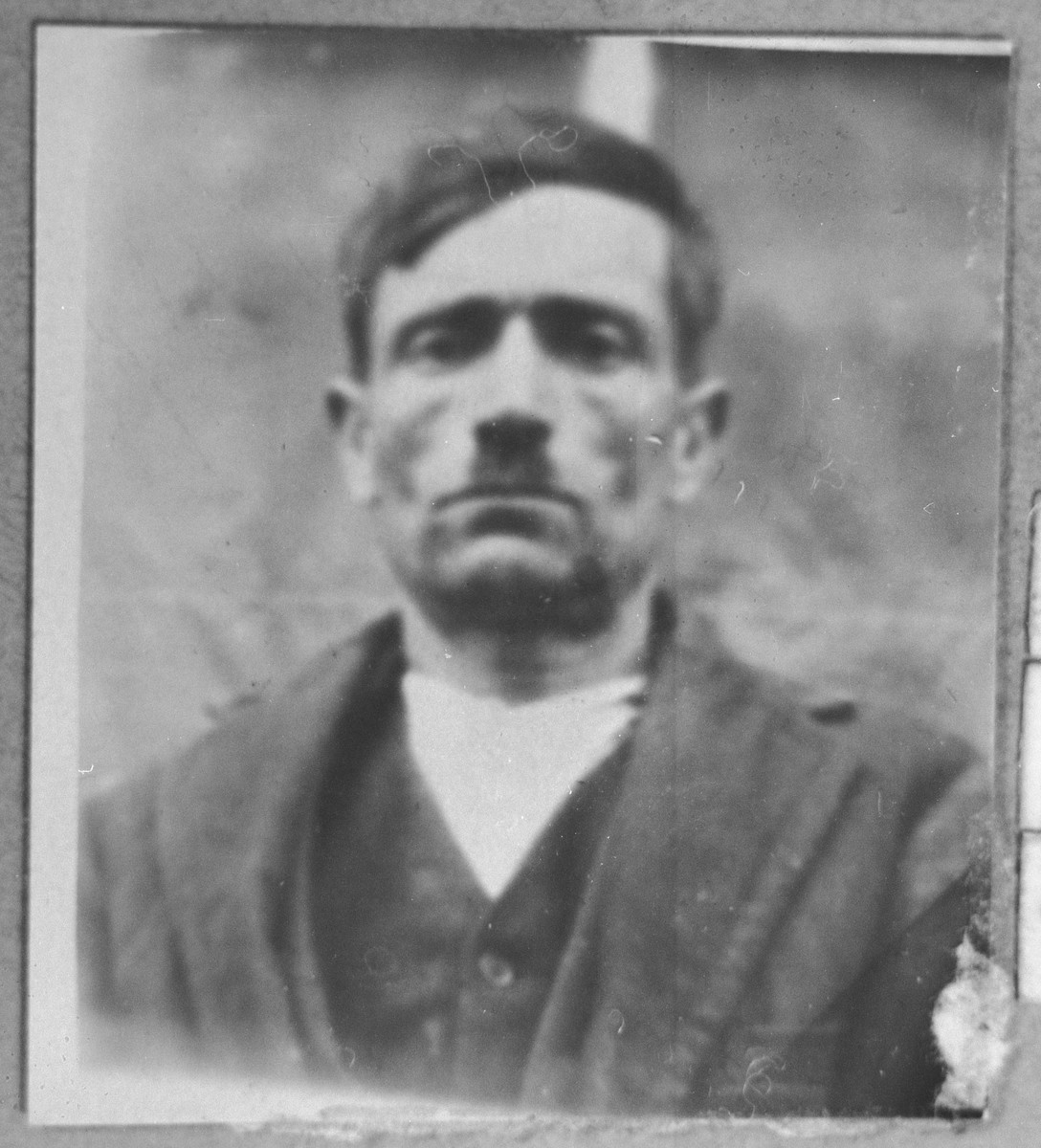 Portrait of Leon Sarfati, son of Yuda Sarfati.  He was a basketweaver.  He lived at Herzegovatska 46 in Bitola.