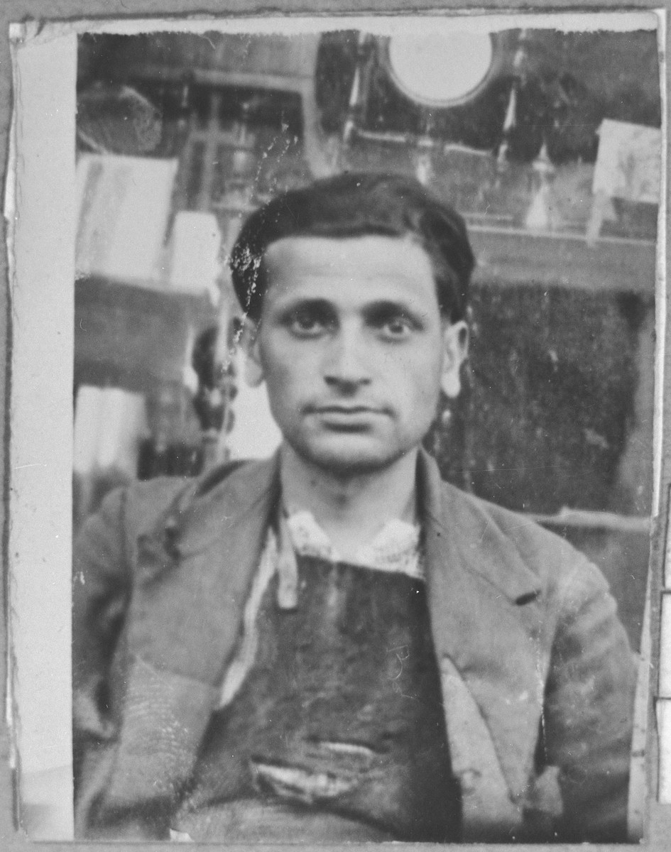 Portrait of Nissim Sarfati, son of Mushon Sarfati.  He was a rag dealer.  He lived at Davidova 9 in Bitola.