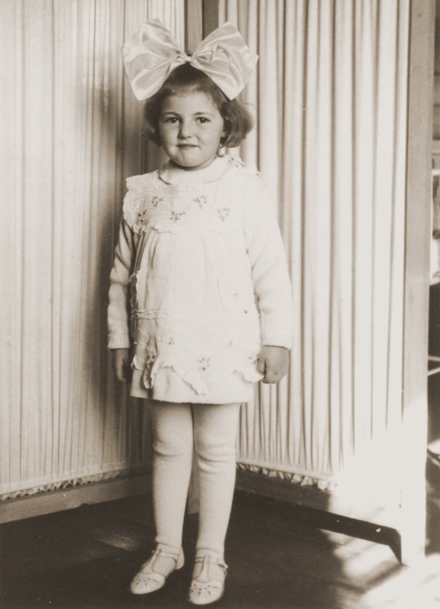 Portrait of Celina Berkowitz while in hiding in a Polish orphanage in Czestochowa.