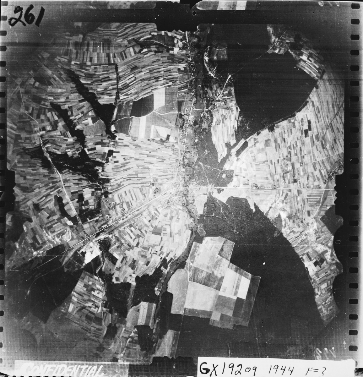 An aerial view of the Belzec area taken by the Luftwaffe during the war.