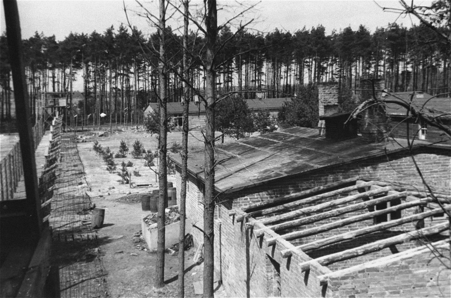View of the women's camp at Woebbelin as seen from a guard tower.