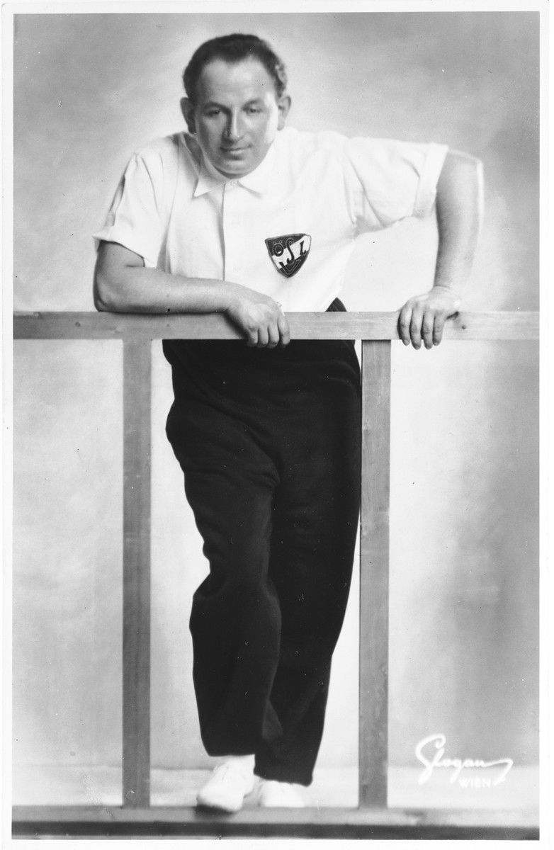 Portrait of Szigo Wertheimer, coach of the Hakoach swimming team, who trained Ruth Langer.