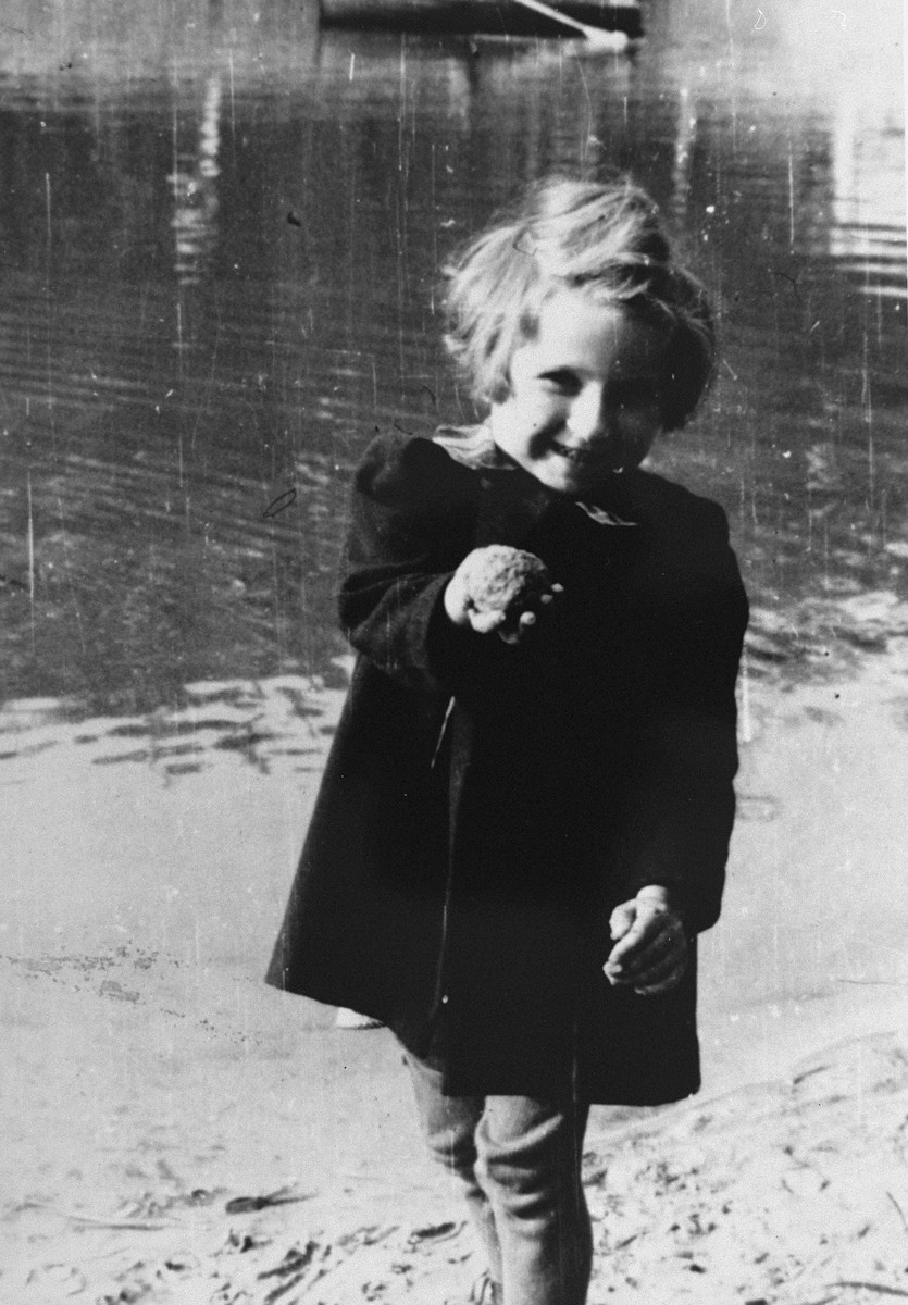 Portrait of Evelyn (Evy) Goldstein as a hidden child in Berlin.

The photograph was taken by Hilde Kniess, Evy's rescuer.