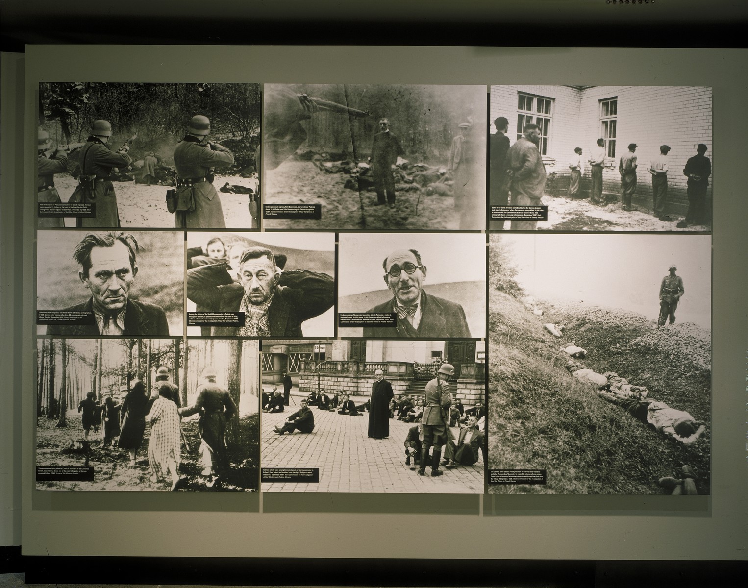 The "Terror in Poland" photo mural on the fourth floor of the permanent exhibition at the U.S. Holocaust Memorial Museum.