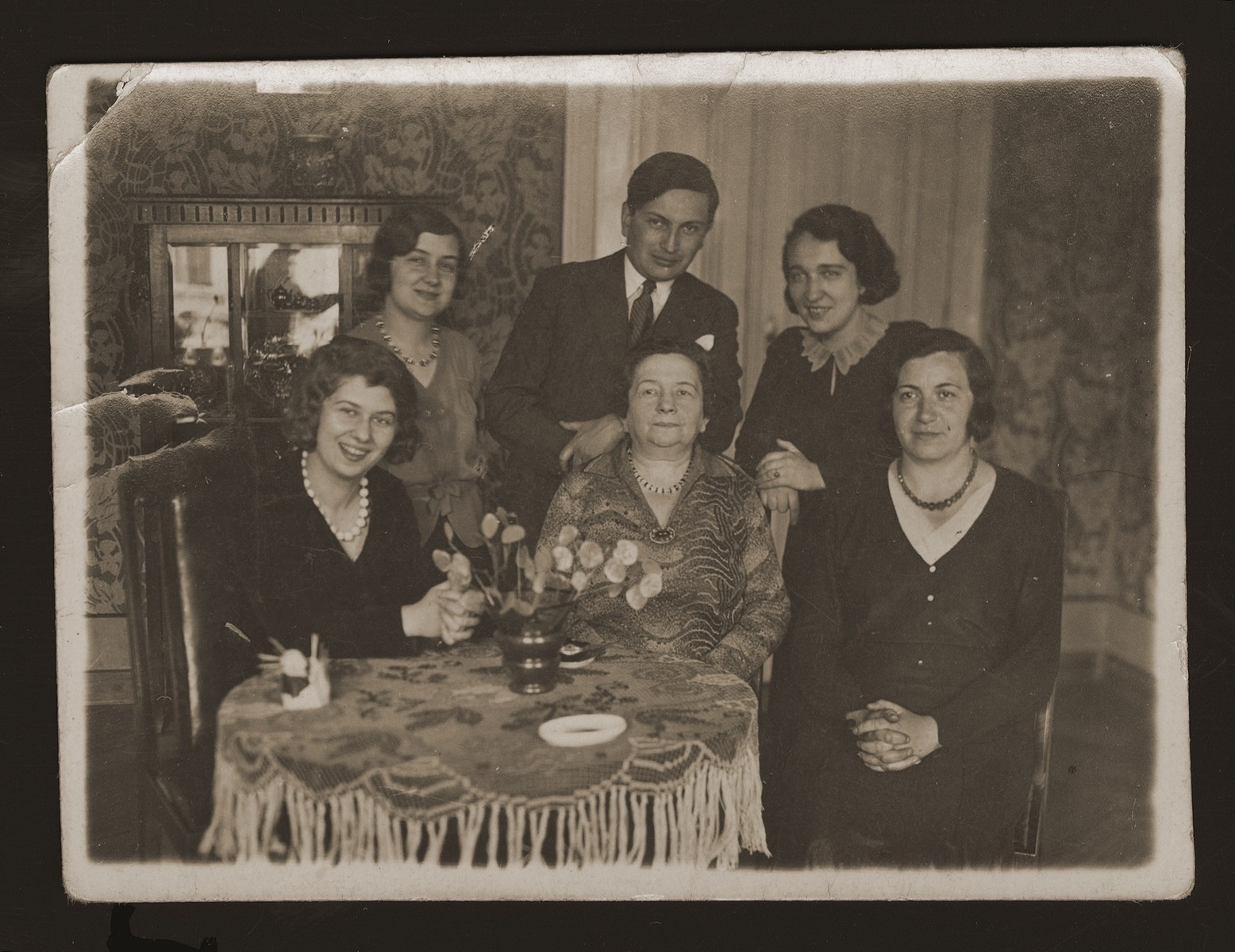 Prewar family portrait of the Erlich family in their home in Katowice.