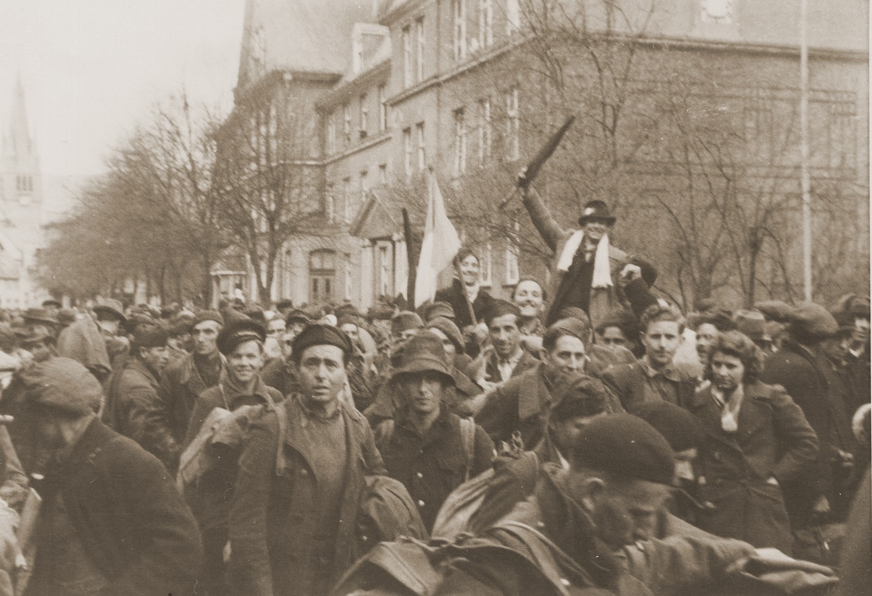 Displaced persons in Dillenburg after the liberation of the area by U.S. troops.