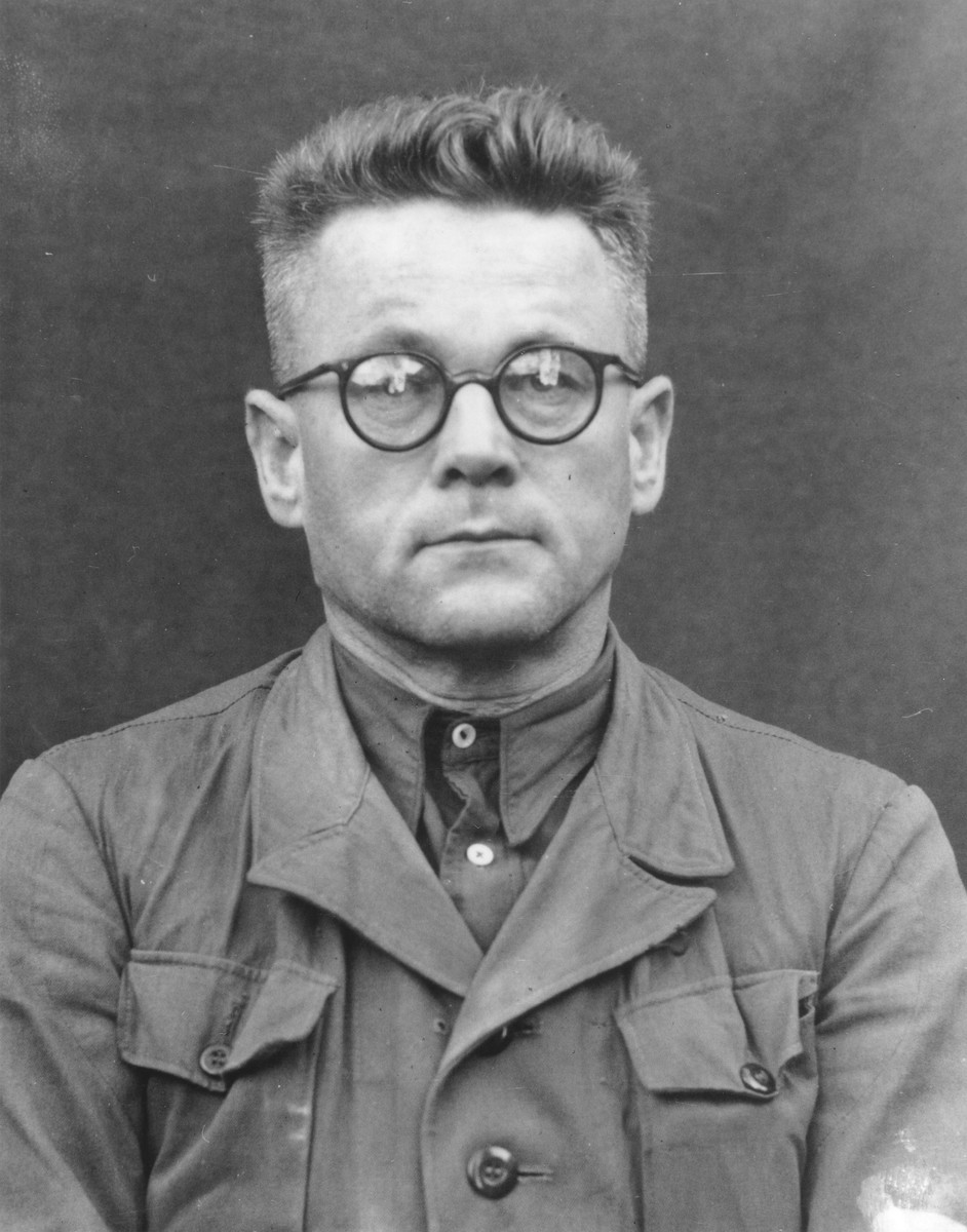 Portrait of Karl Gebhardt as a defendant in the Medical Case Trial at Nuremberg.