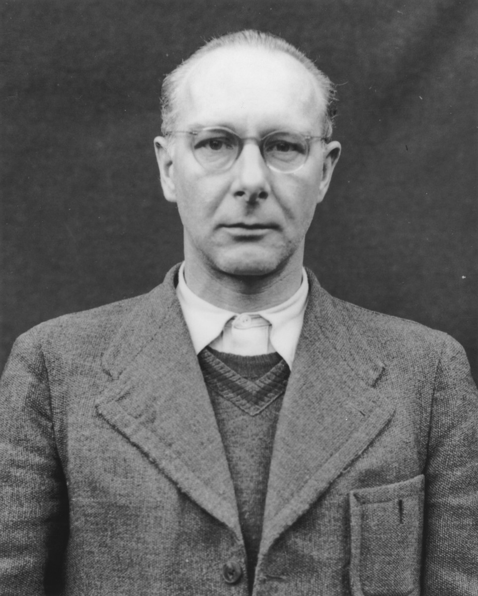 Portrait of Viktor Brack as a defendant in the Medical Case Trial at Nuremberg.