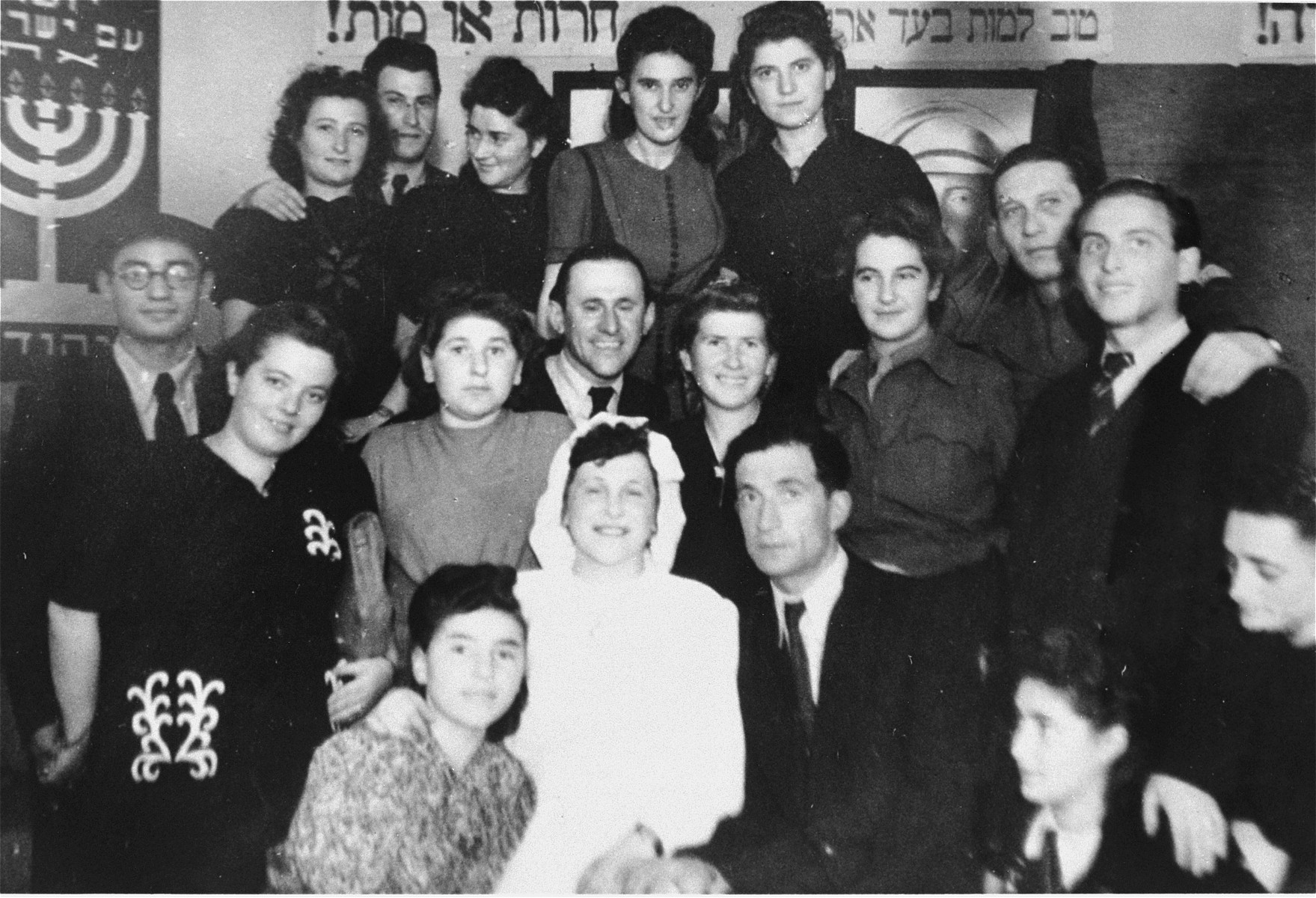 A wedding celebration in the Bergen-Belsen DP camp.