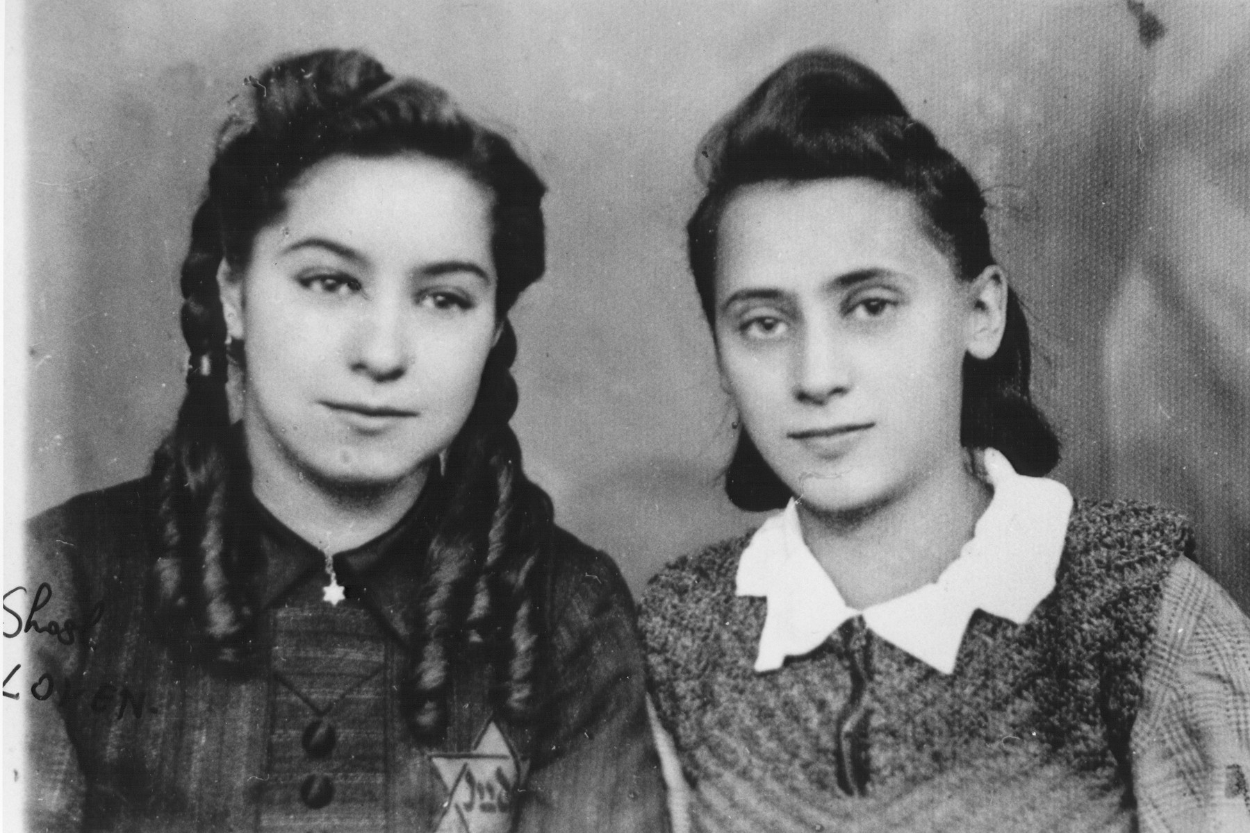 Rusia Wulc poses with a friend in the Zaglebie ghetto.