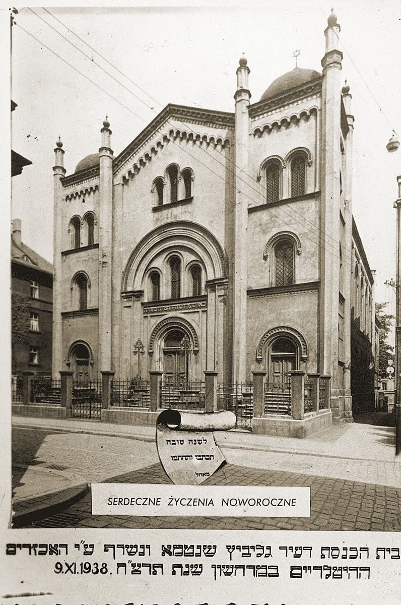 View of the Gleiwitz synagogue before its destruction on Kristallnacht.