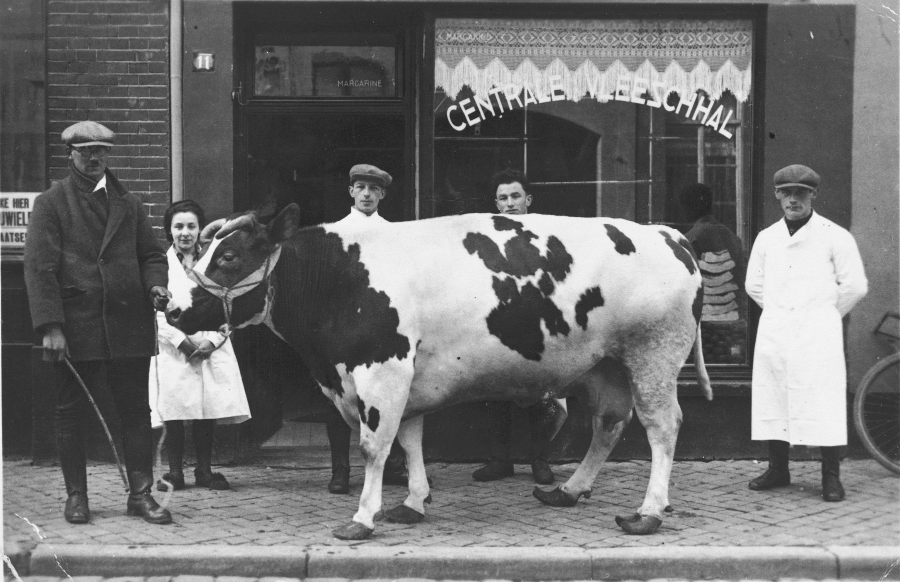 David and Sophia de Leeuw pose outside their butcher shop in Venlo, The Netherlands.