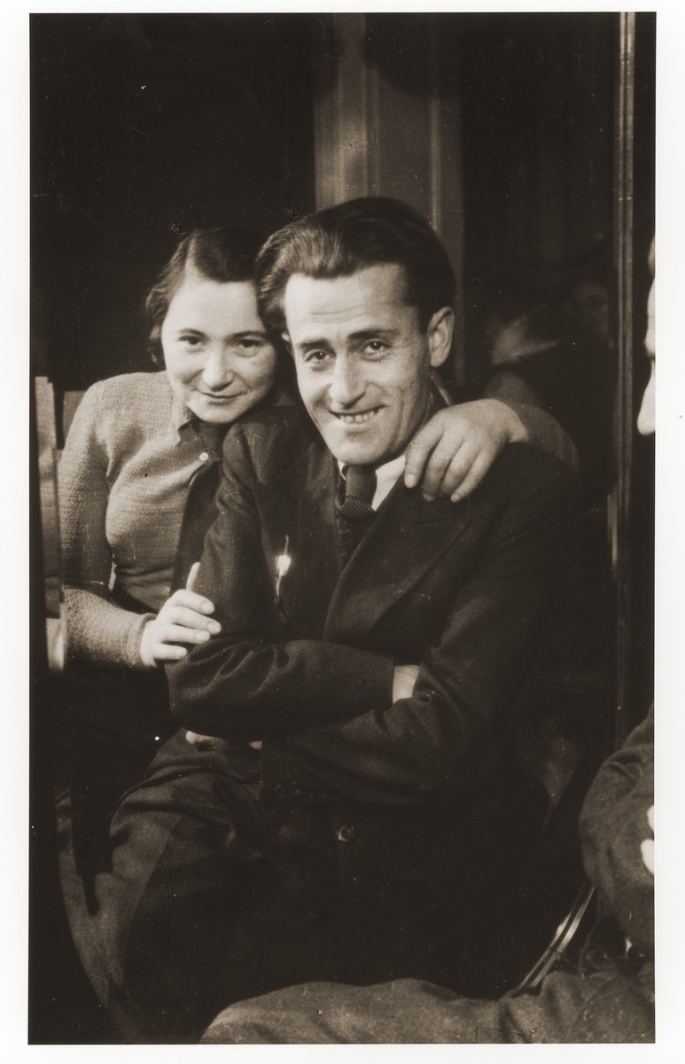 Portrait of  Pinchas Zygielbojm and his wife Roza.  Pinchas was an actor.  Both were killed in 1942 in Ponary.