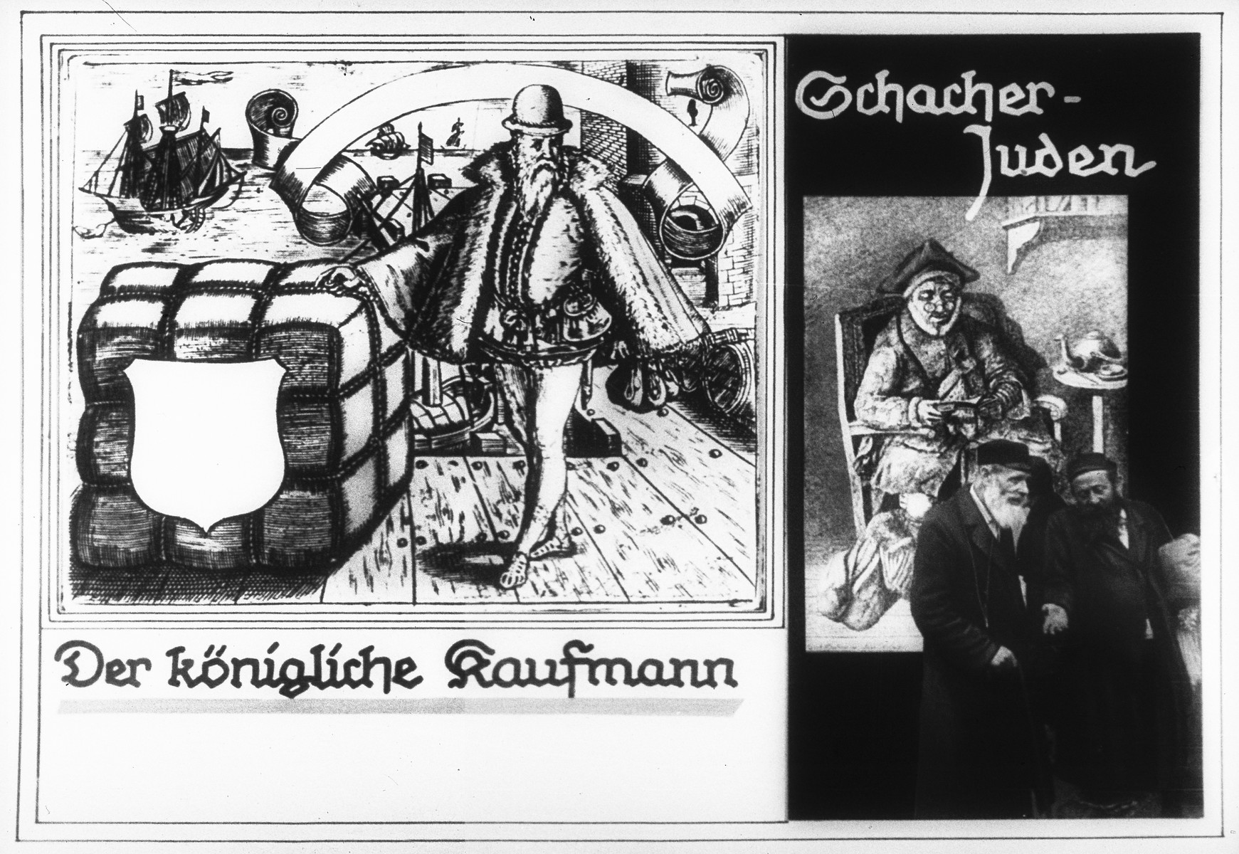 Propaganda slide entitled "The royal Kaufmann/Haggling Jews."